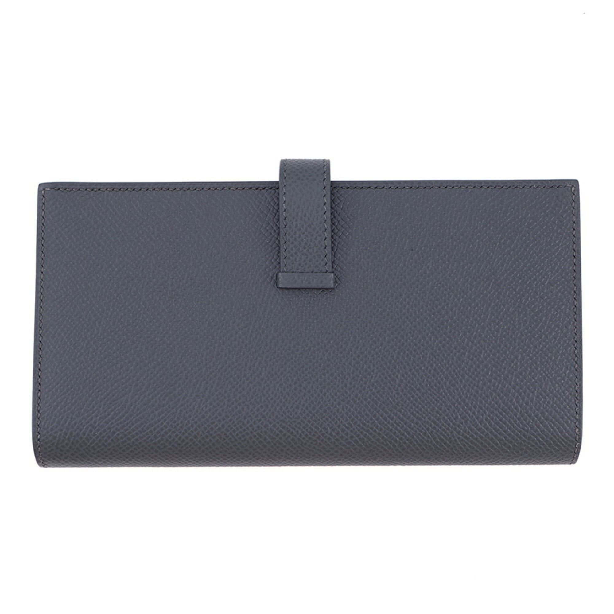 Hermes Gray Epsom Leather Long Wallet (Bi-Fold) (Pre-Owned)