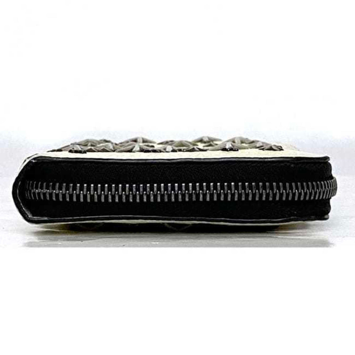Jimmy Choo Black Cream Yellow Leather Long Wallet (Bi-Fold) (Pre-Owned)