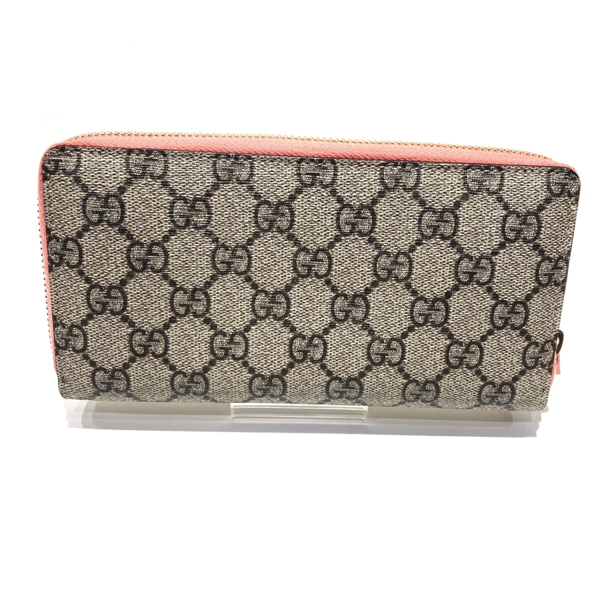 Gucci Brown Pink Leather Long Wallet (Bi-Fold) (Pre-Owned)