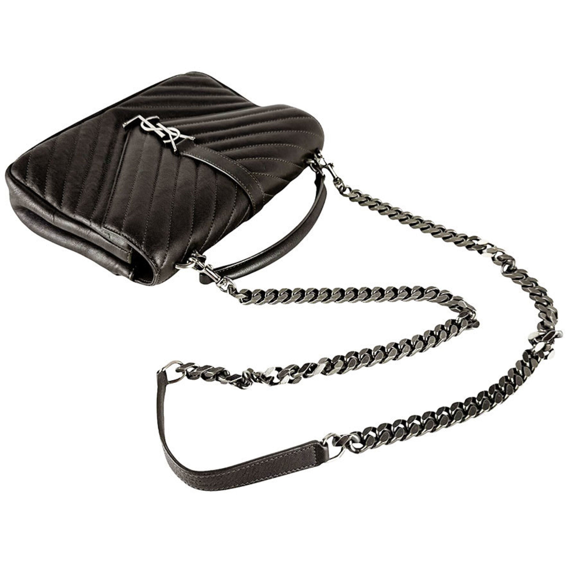 Saint Laurent Khaki Brown Leather Shoulder Bag (Pre-Owned)