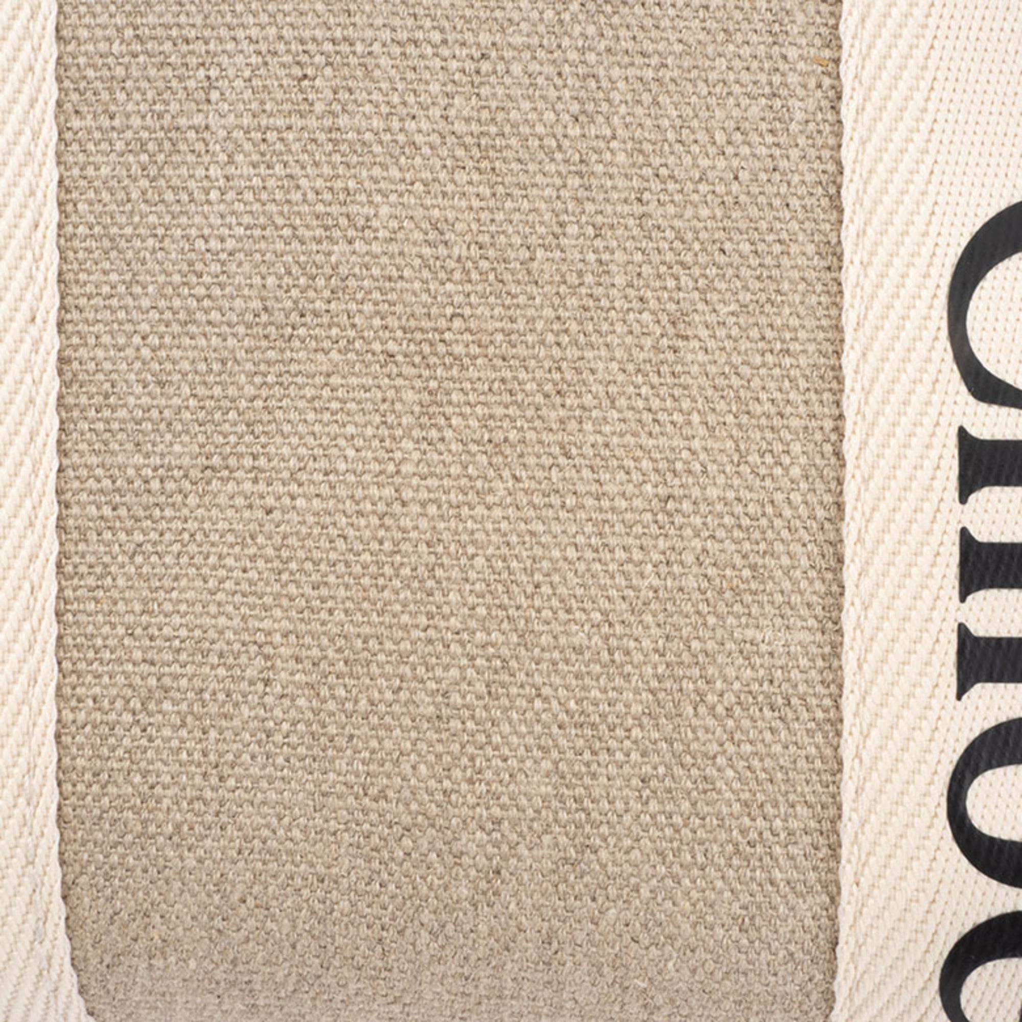 Chloé Blue White Linen Leather Tote Bag (Pre-Owned)