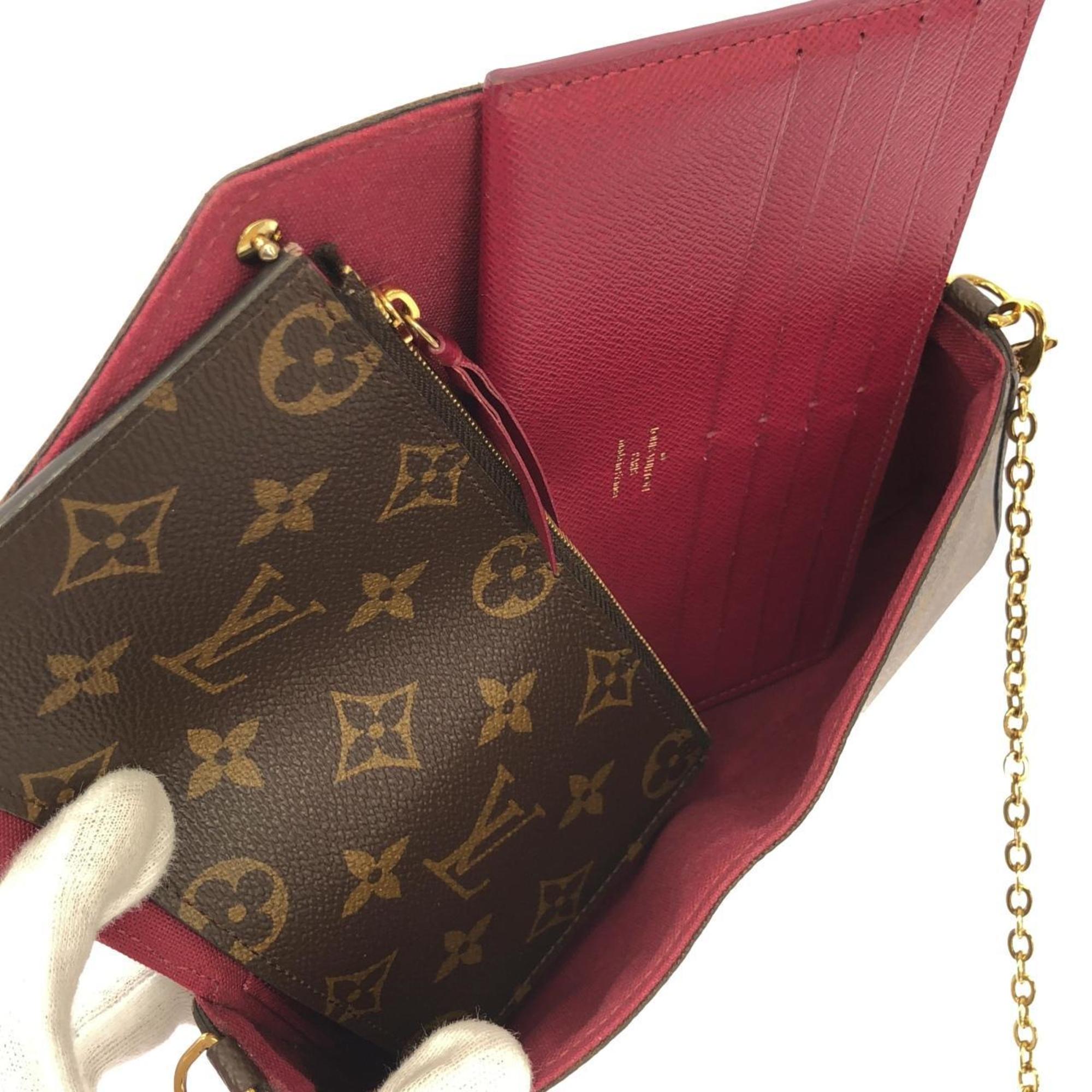 Louis Vuitton Monogram Marron Coated Canvas Pochette Shoulder Bag (Pre-Owned)