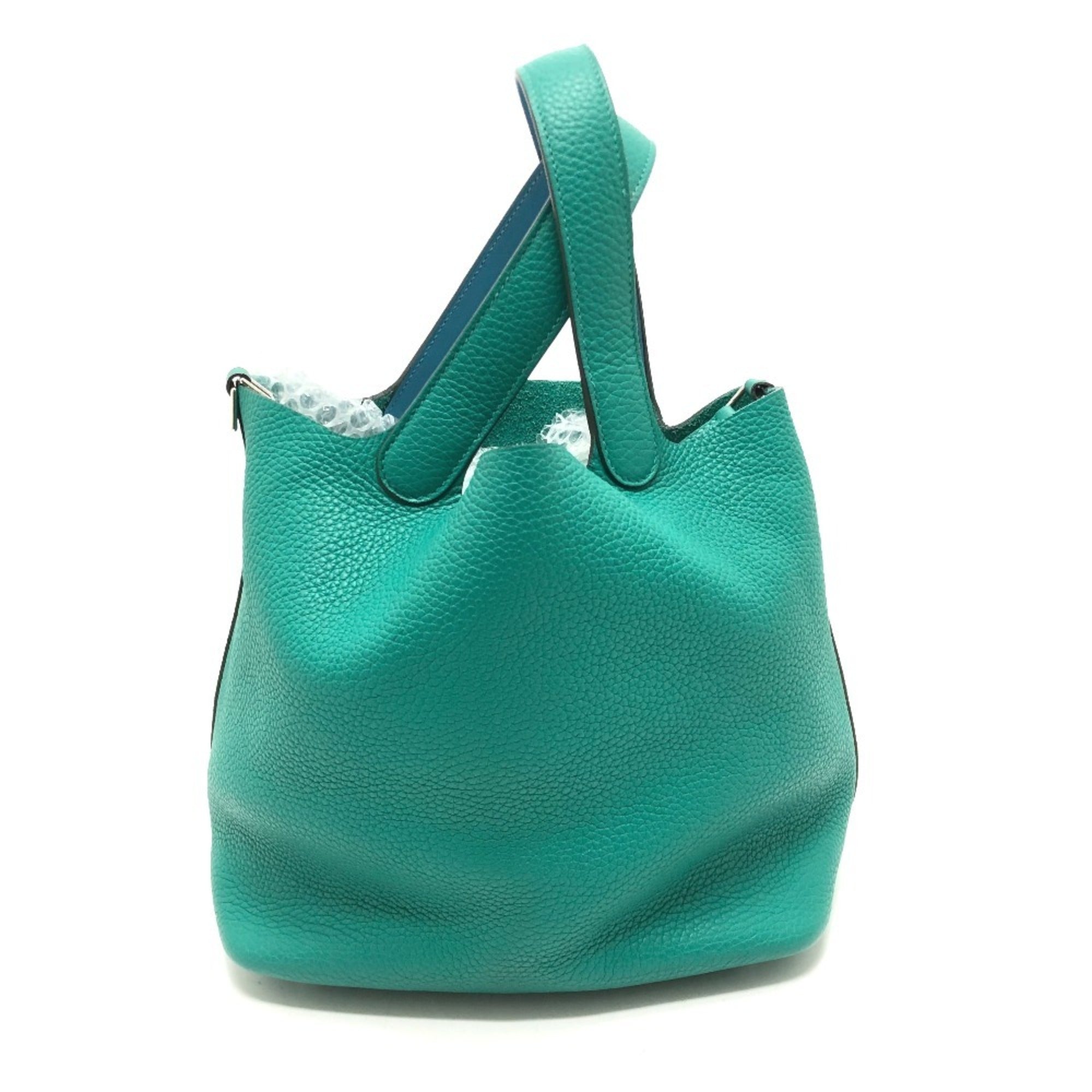 Hermes Picotin Green Taurillon Clemence Leather Handbag (Pre-Owned)