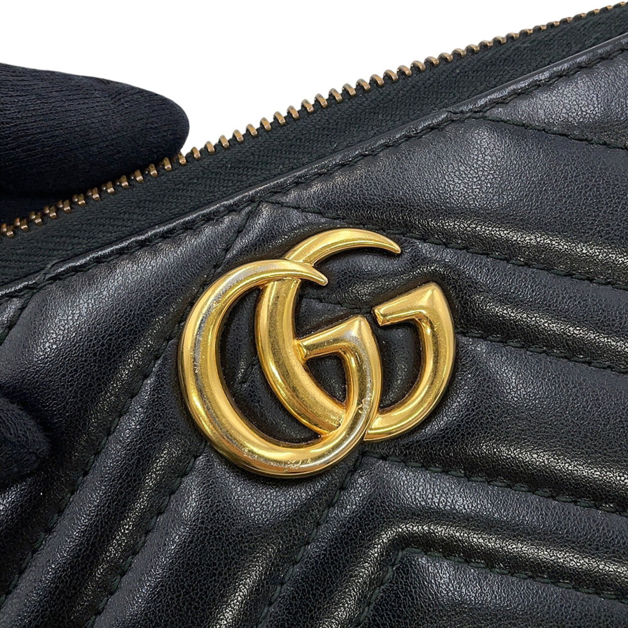 Gucci Black Leather Long Wallet (Bi-Fold) (Pre-Owned)