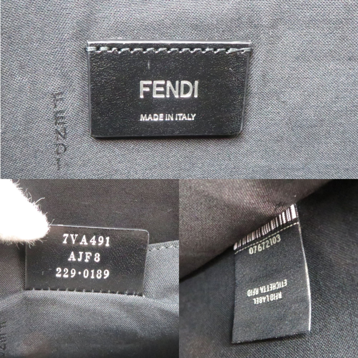 Fendi Gray White Leather Clutch Bag (Pre-Owned)