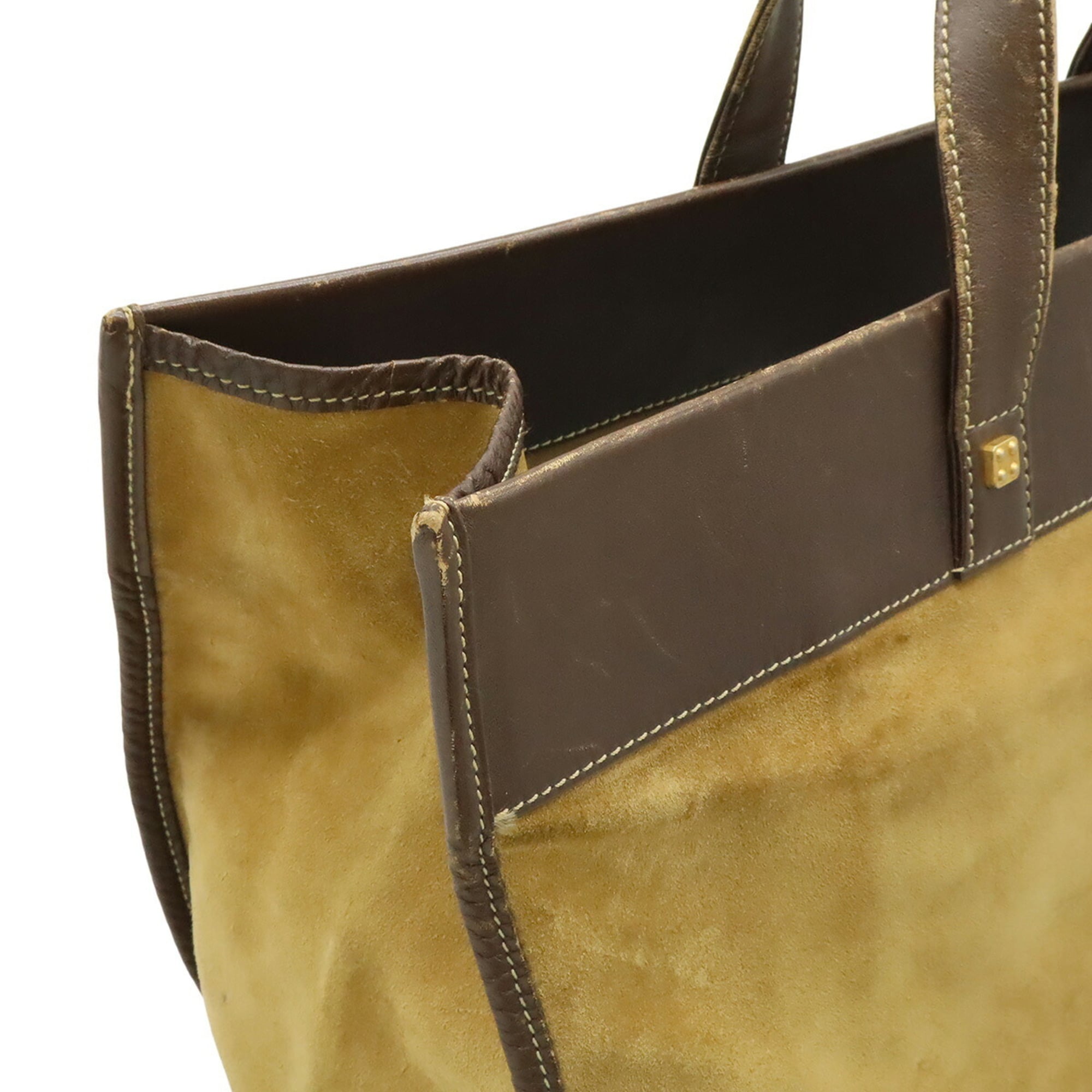 Loewe Beige Dark Brown Khaki Suede Tote Bag (Pre-Owned)