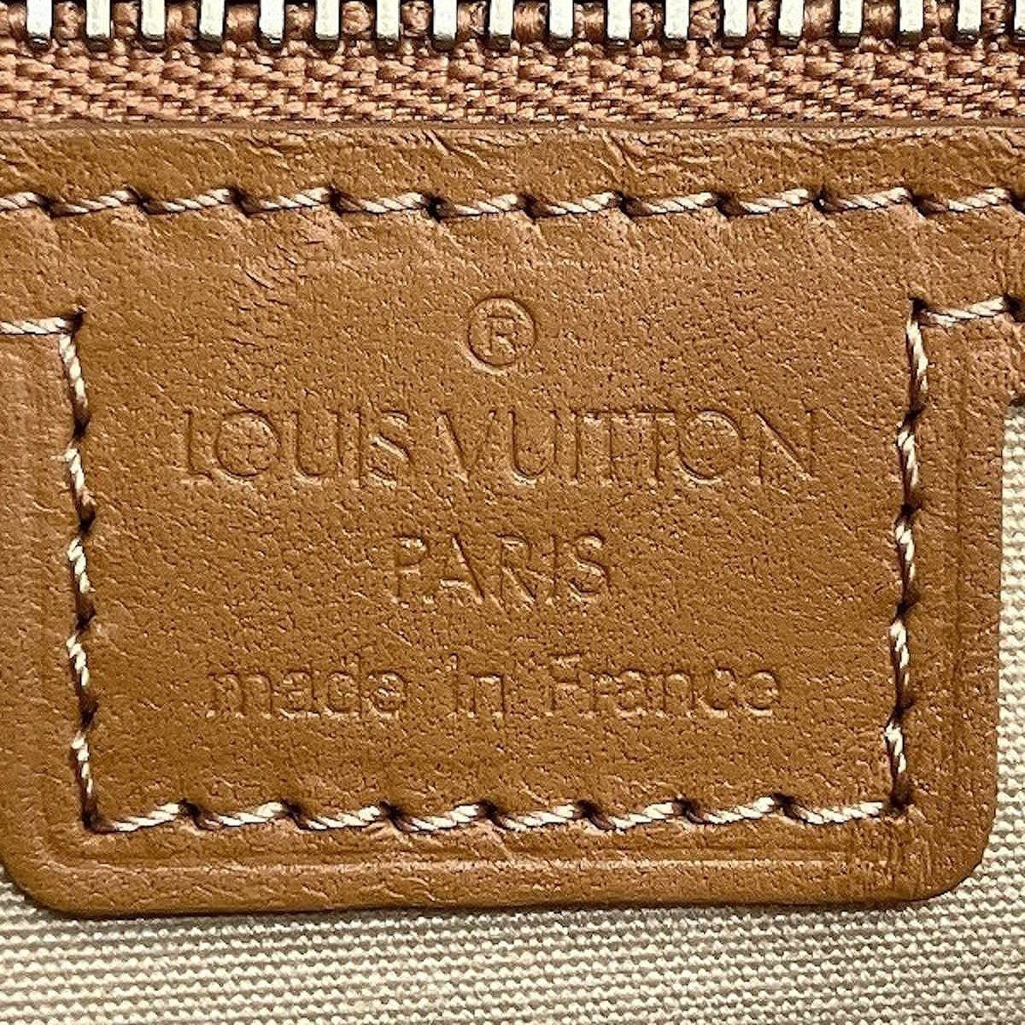 Louis Vuitton Beige Canvas Leather Handbag (Pre-Owned)