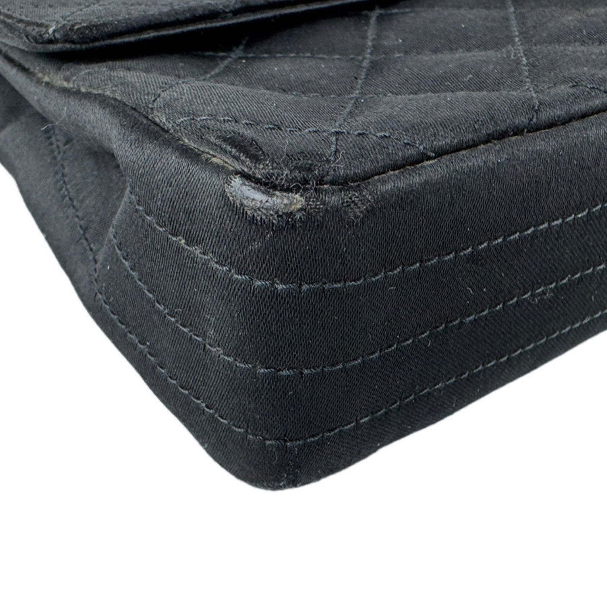 Chanel Black Satin Shoulder Bag (Pre-Owned)