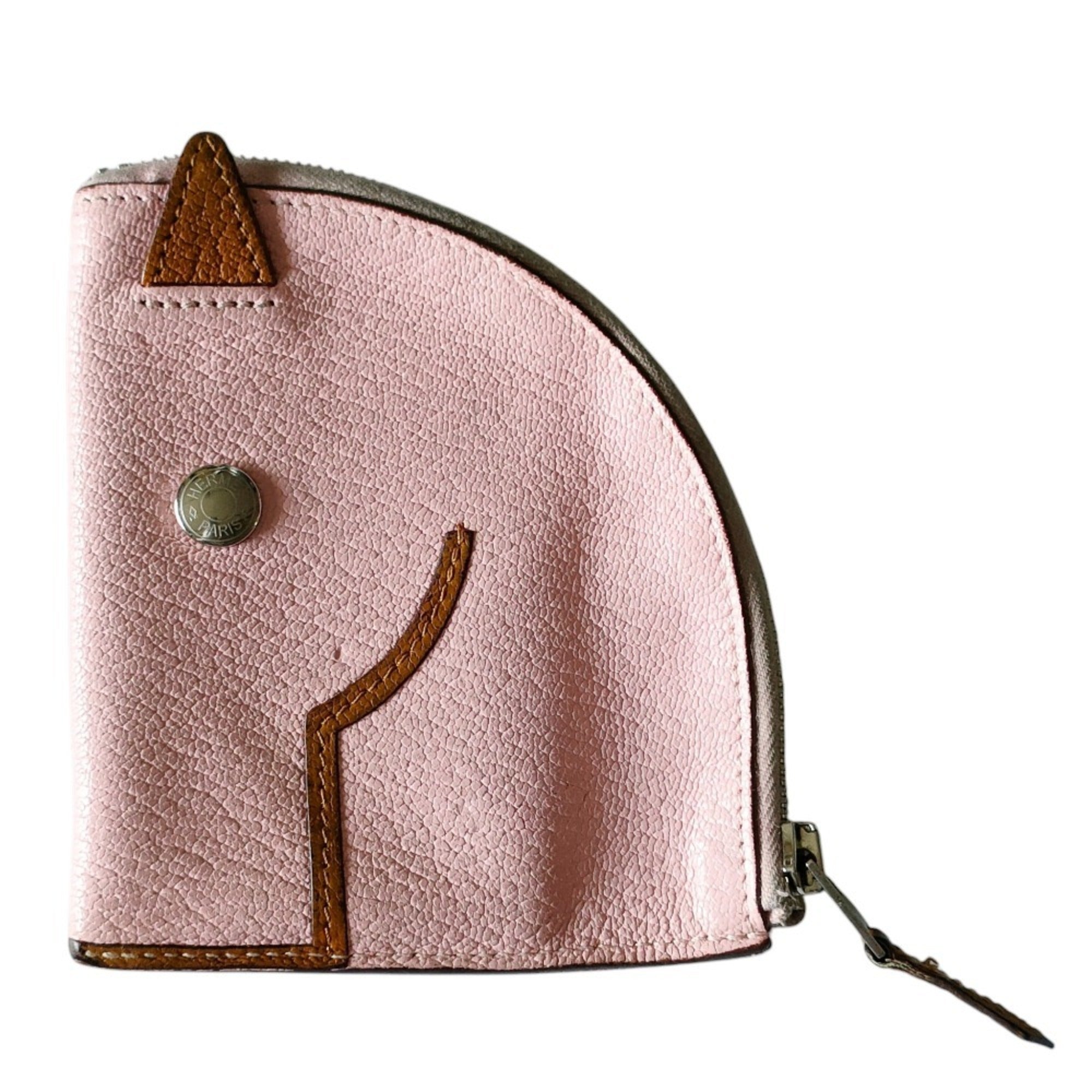 Hermes Kara Rose Sakura Chevre Leather Coin Purse/Coin Case (Pre-Owned)