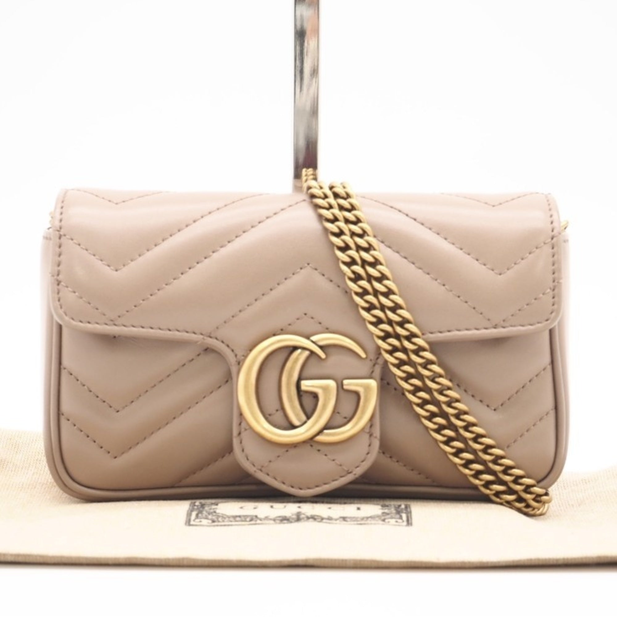 Gucci Beige Leather Shoulder Bag (Pre-Owned)