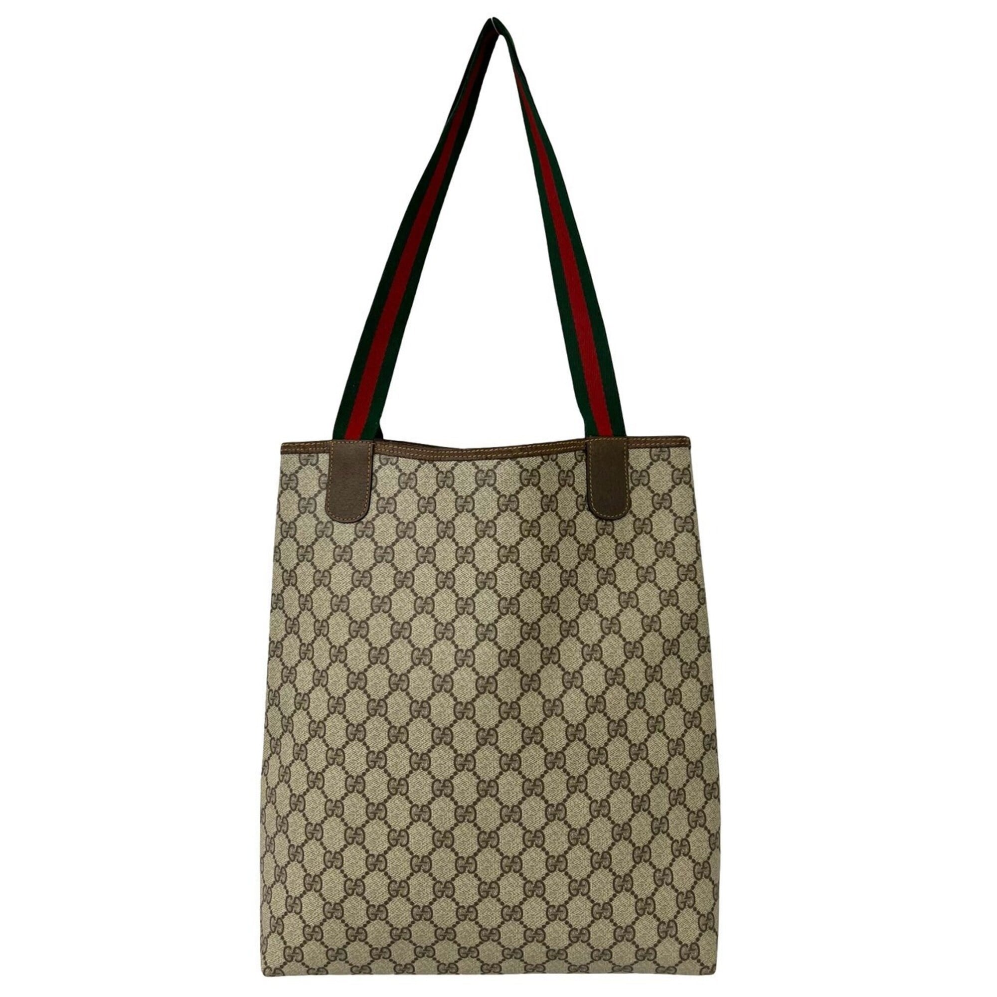 Gucci Brown Leather Pvc Shoulder Bag Tote Bag (Pre-Owned)