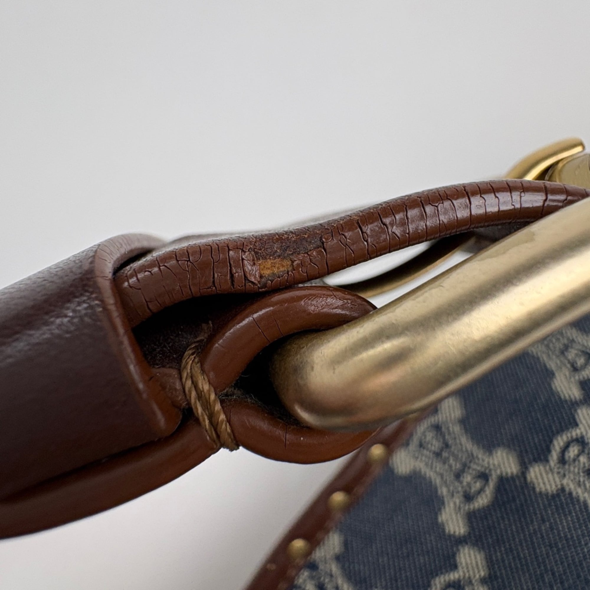 Celine Blue Brown Denim Leather Fanny Pack Sling Bag (Pre-Owned)