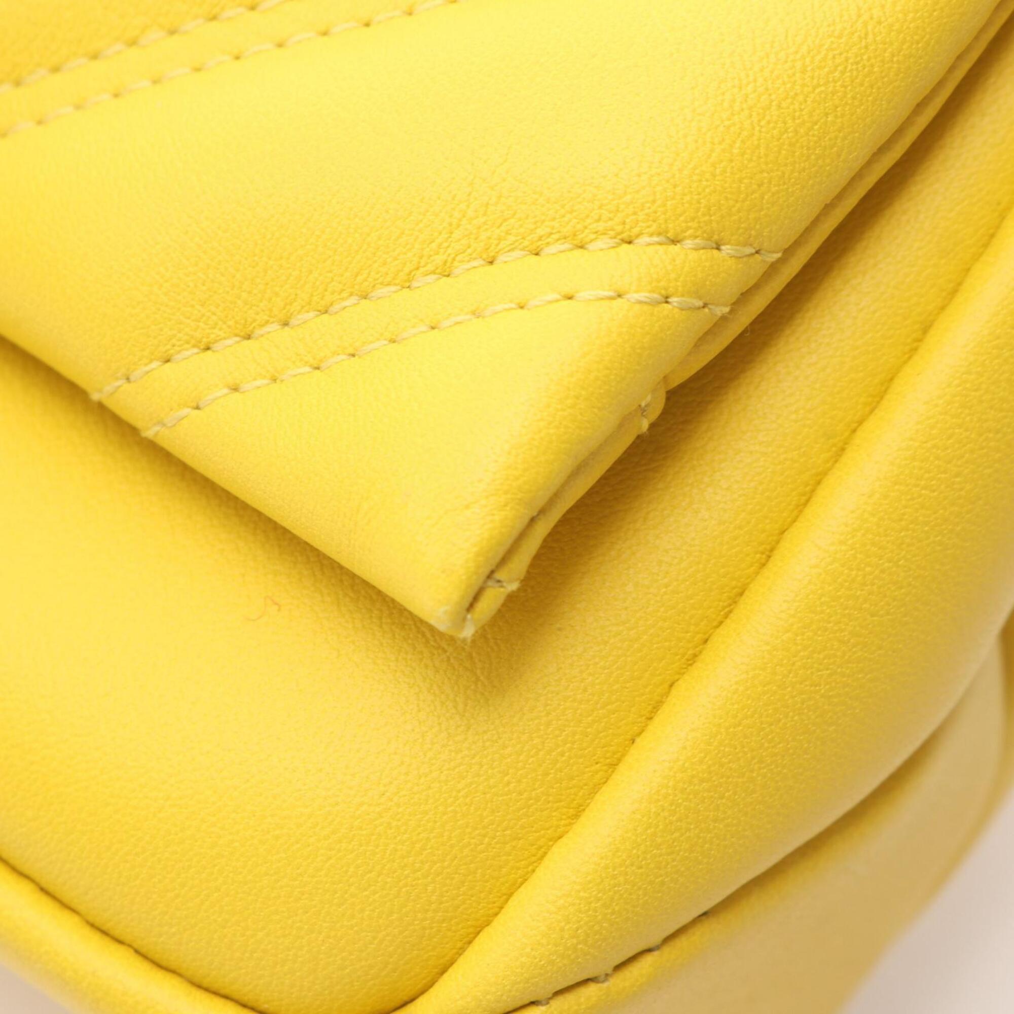 Bvlgari Yellow Leather Handbag Shoulder Bag (Pre-Owned)
