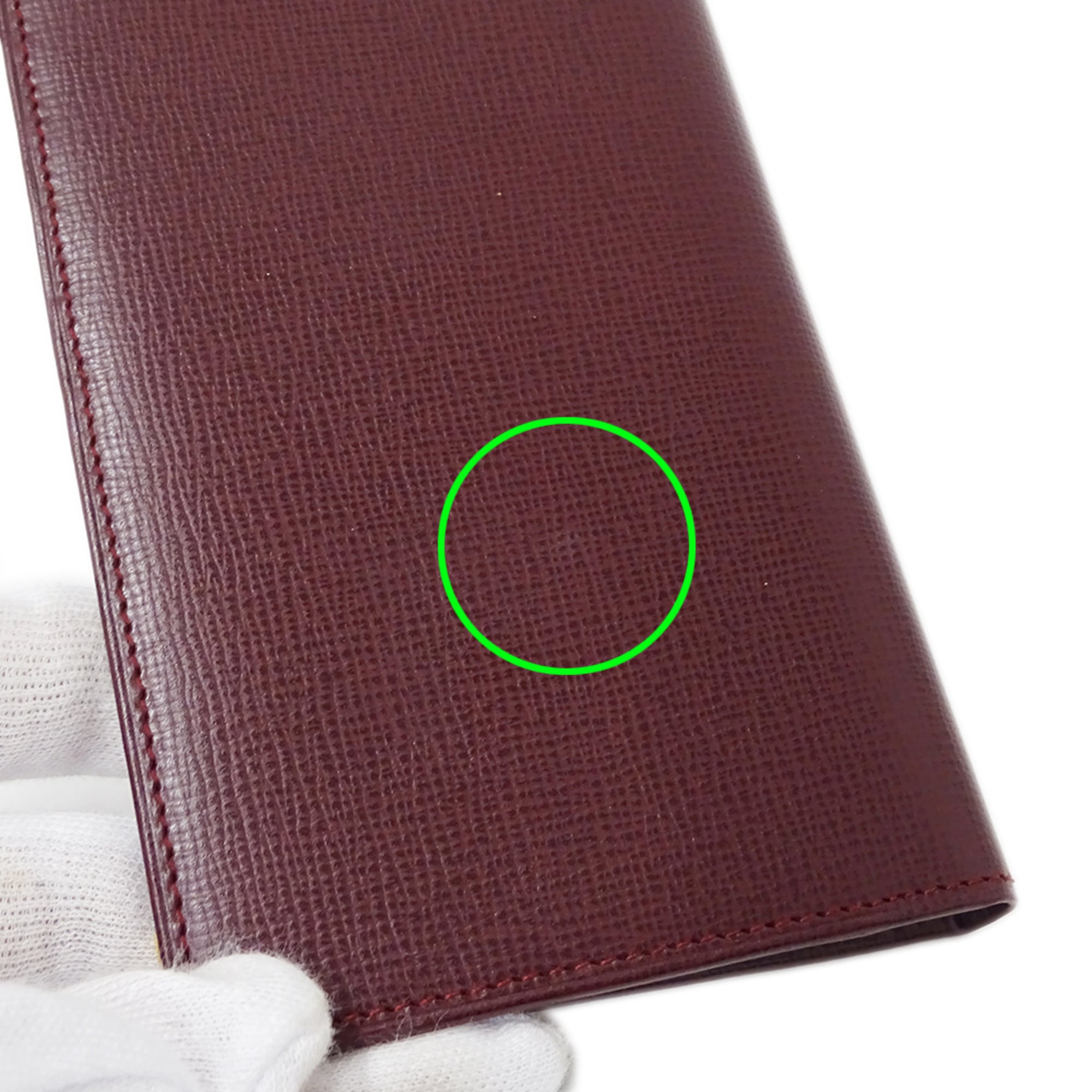 Cartier Bordeaux Red Color Wine Red Leather (Pre-Owned)