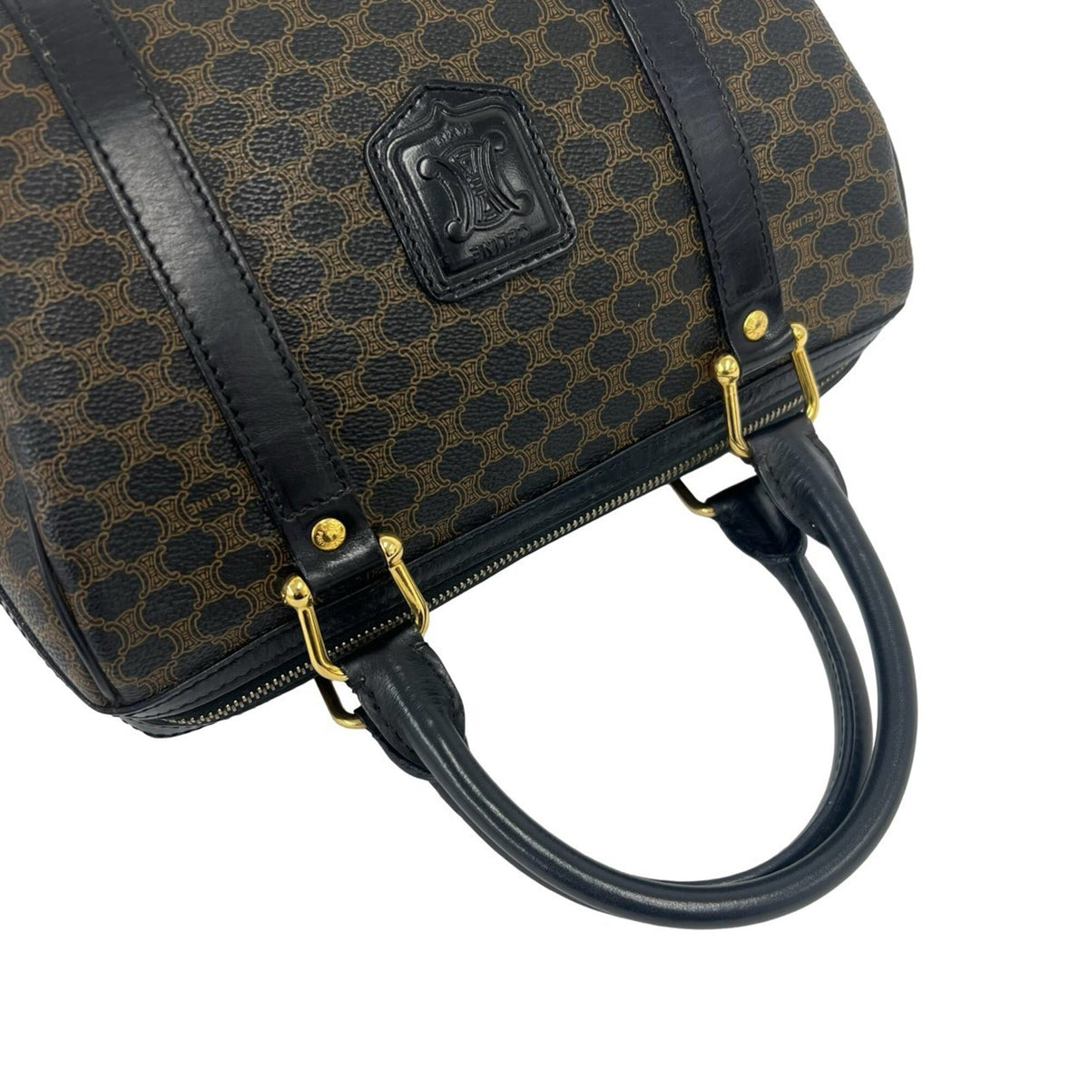 Celine Black Leather Pvc Boston Bag Handbag (Pre-Owned)