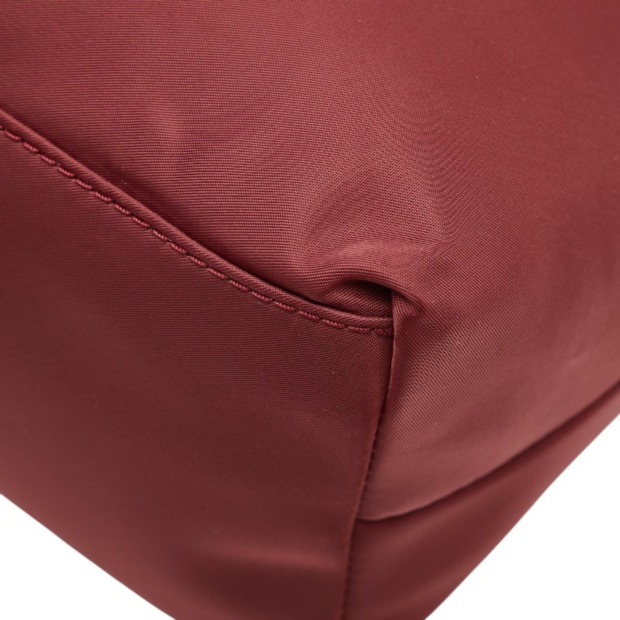Kate Spade Red Color Wine Nylon Leather Tote Bag (Pre-Owned)