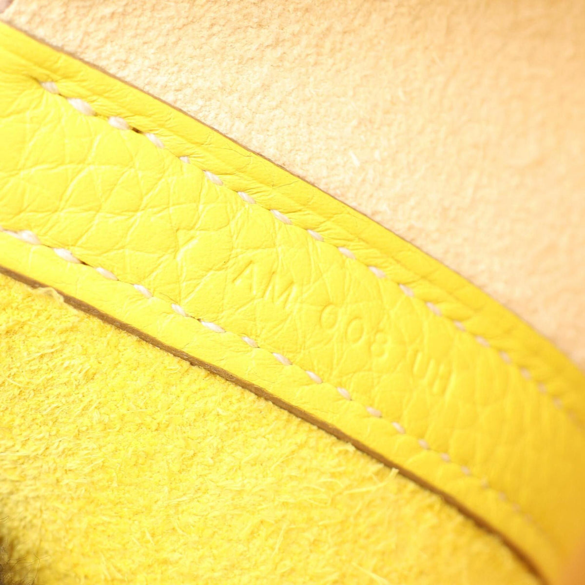 Hermes Ivory Lime Yellow Taurillon Clemence Leather Handbag (Pre-Owned)