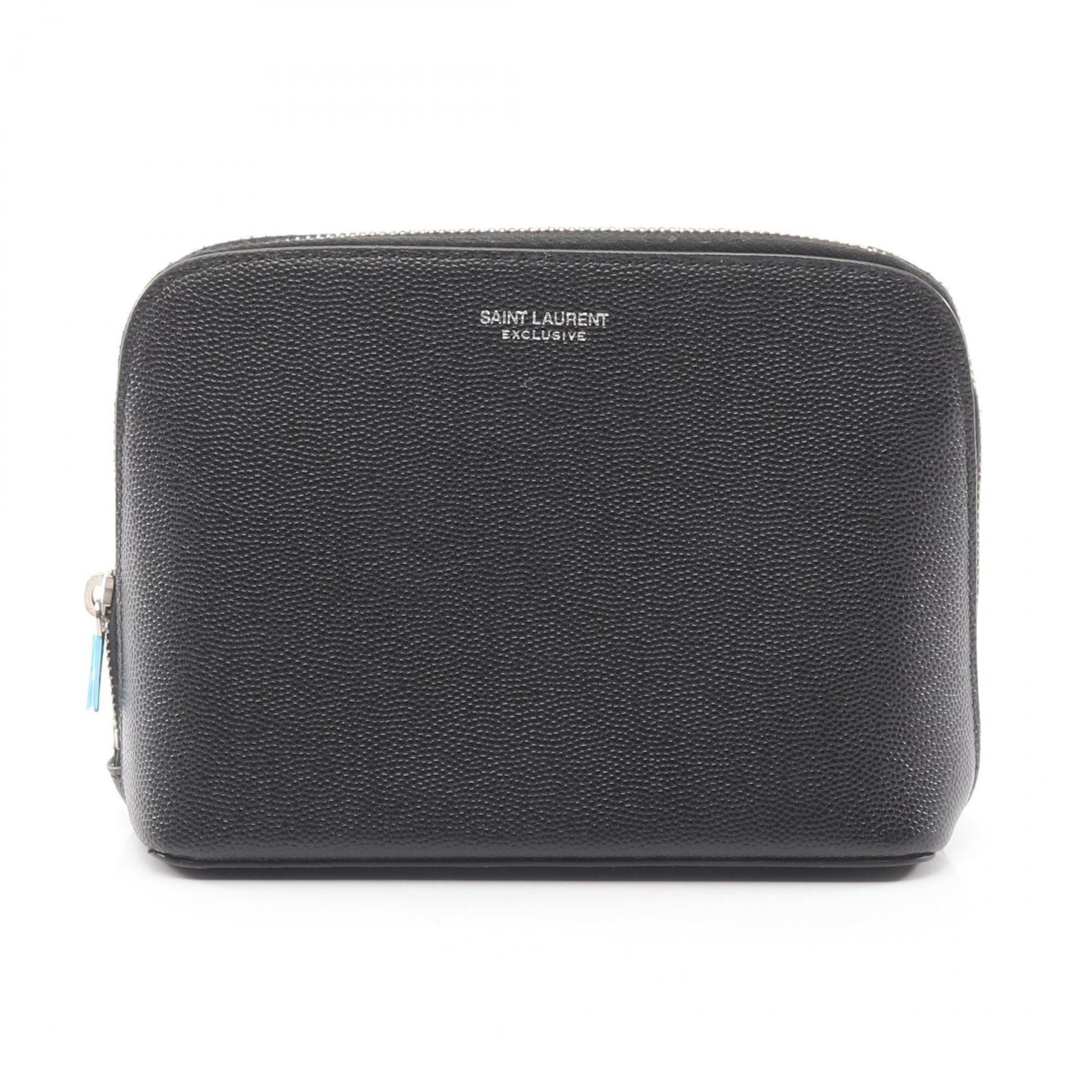Yves Saint Laurent Black Leather Pouch (Pre-Owned)