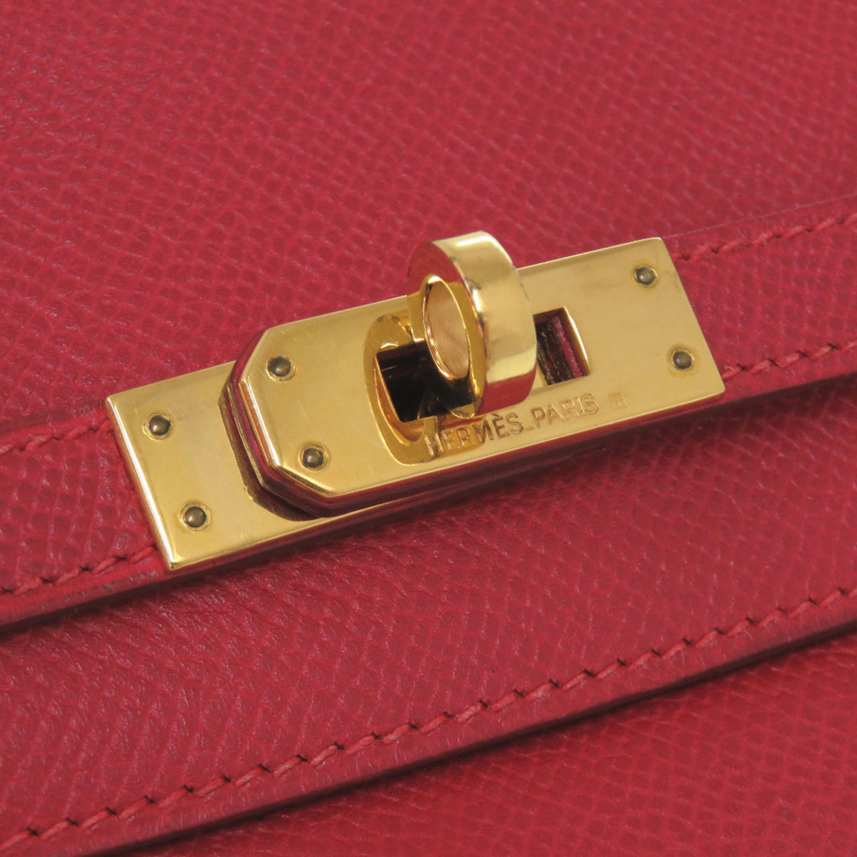 Hermes Rouge Vif Courchevel Leather Clutch Bag (Pre-Owned)