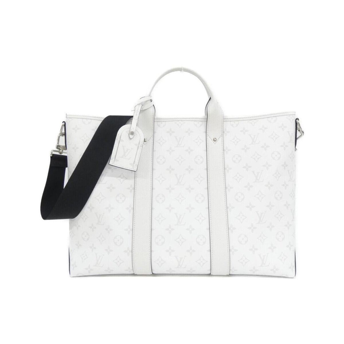 Louis Vuitton White Coated Canvas Leather Handbag (Pre-Owned)