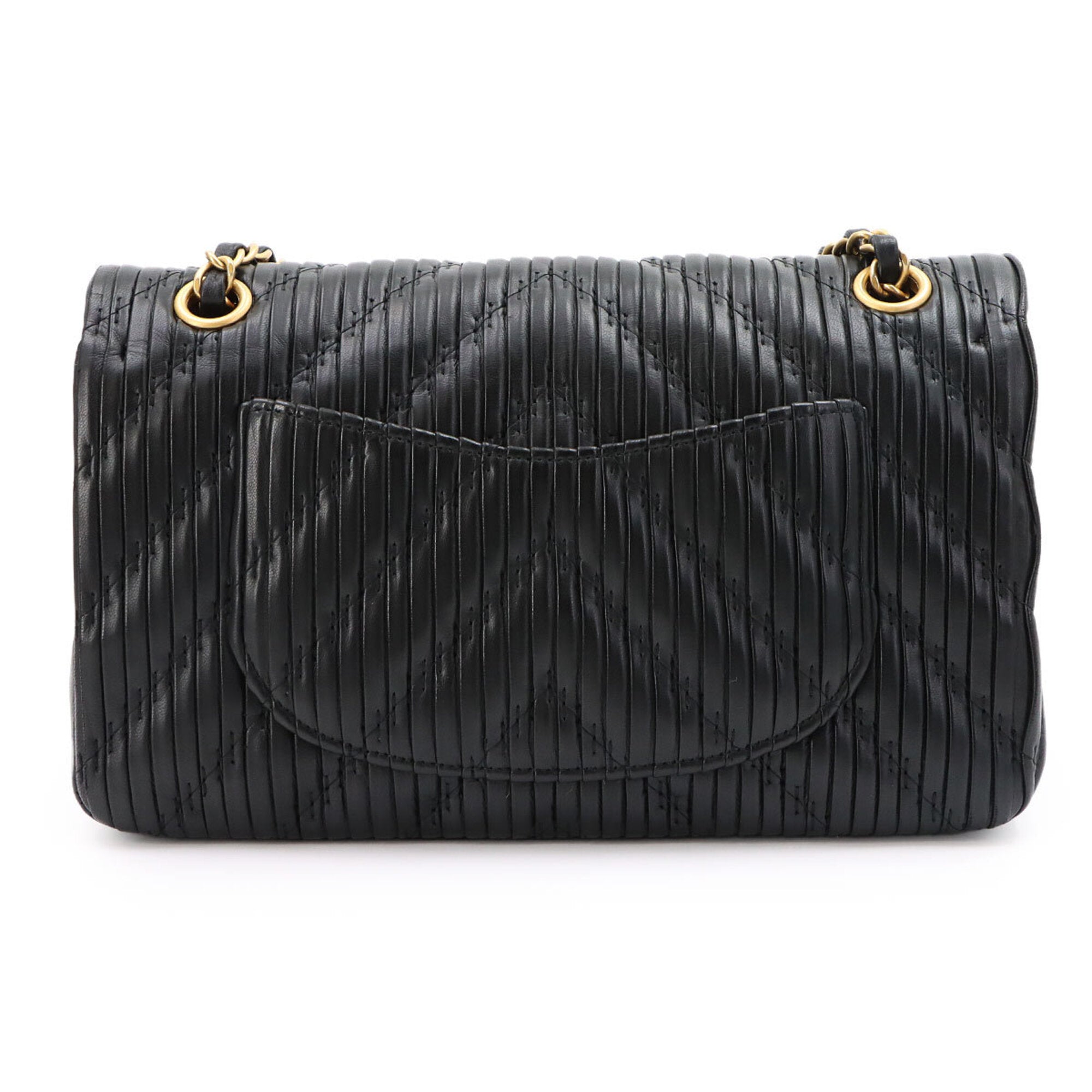 Chanel Black Leather Handbag Shoulder Bag (Pre-Owned)