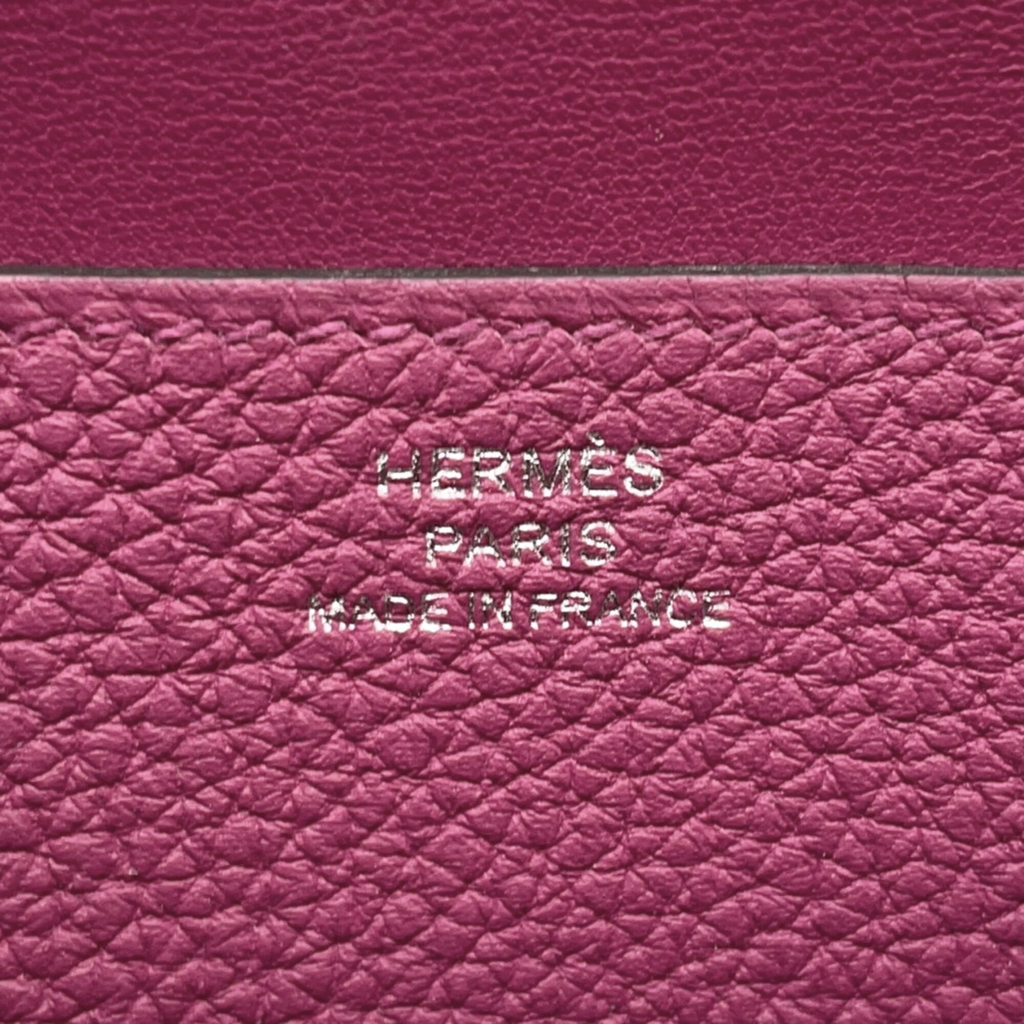 Hermes Kara Rose Purple Togo Leather Long Wallet (Bi-Fold) (Pre-Owned)