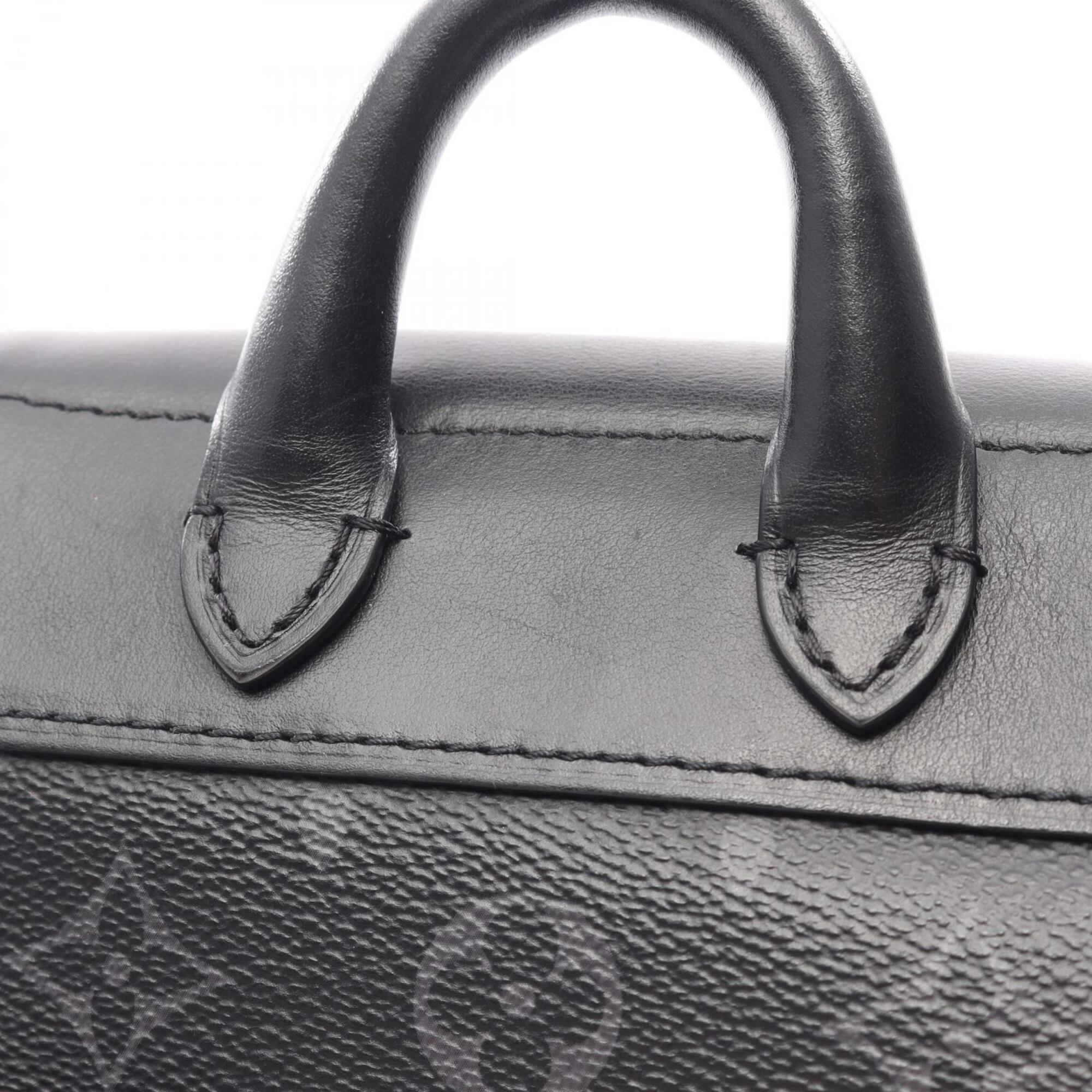 Louis Vuitton Black Coated Canvas Leather Handbag Shoulder Bag (Pre-Owned)