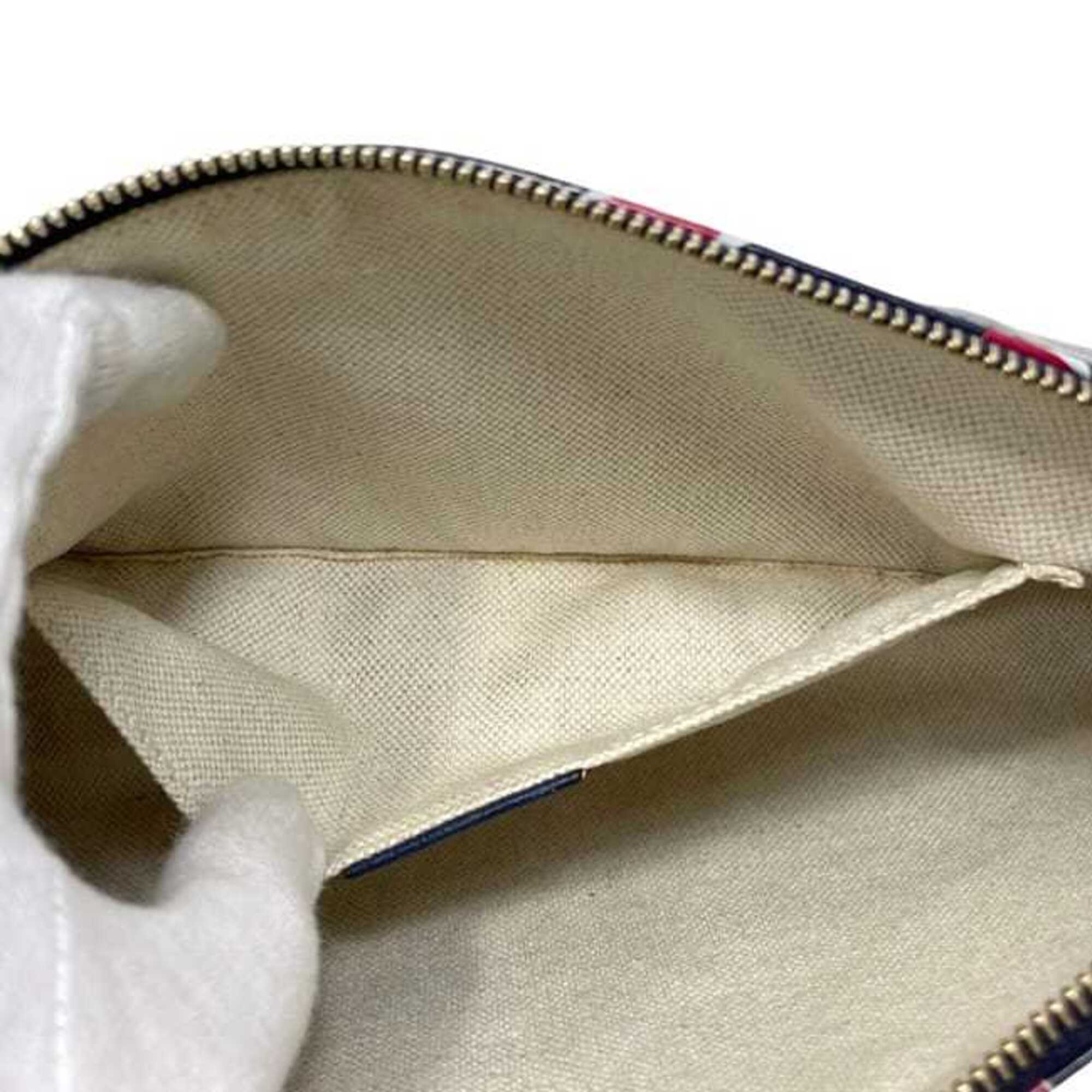 Gucci Navy Bamboo Leather Pouch (Pre-Owned)