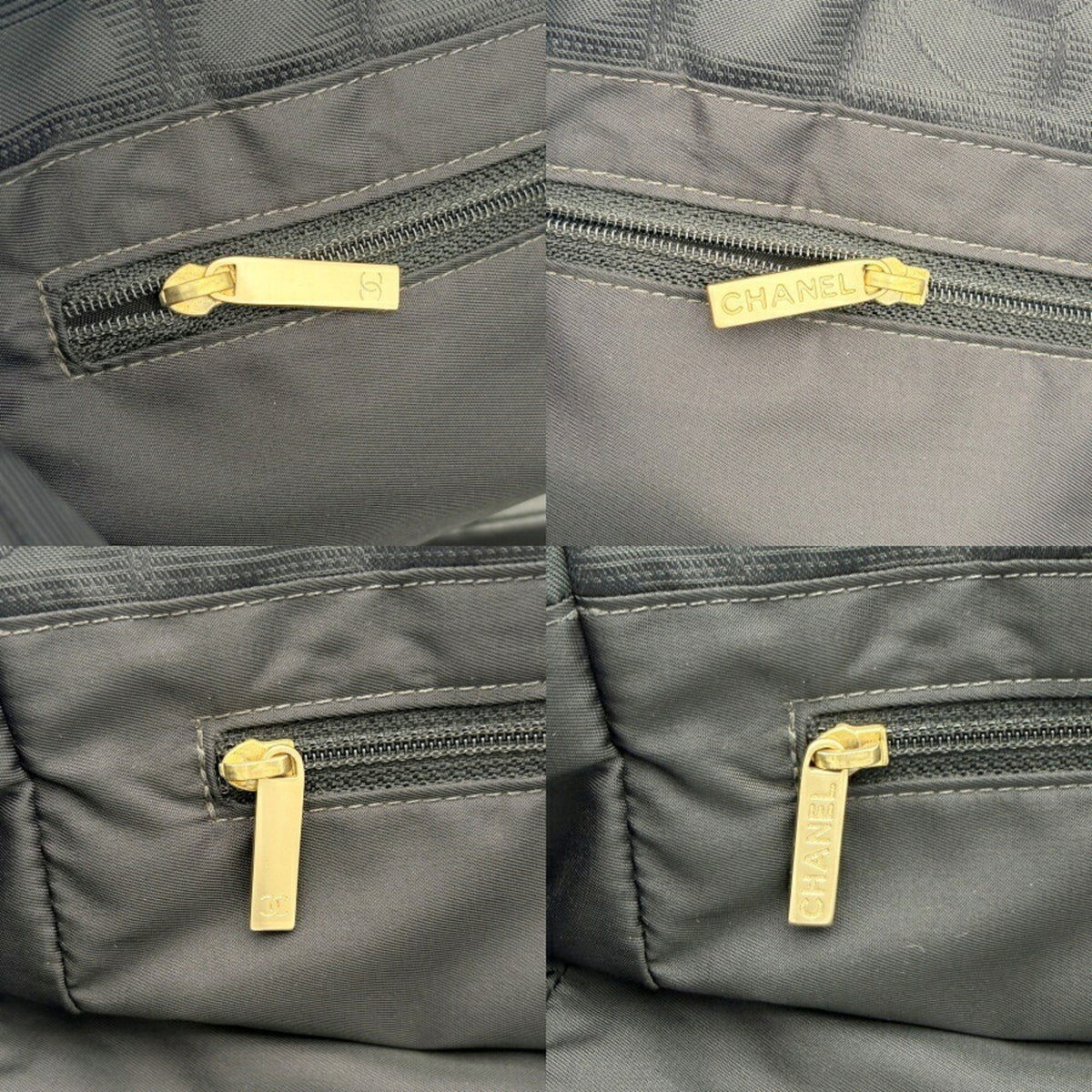 Chanel Black Nylon Jacquard Leather Tote Bag (Pre-Owned)