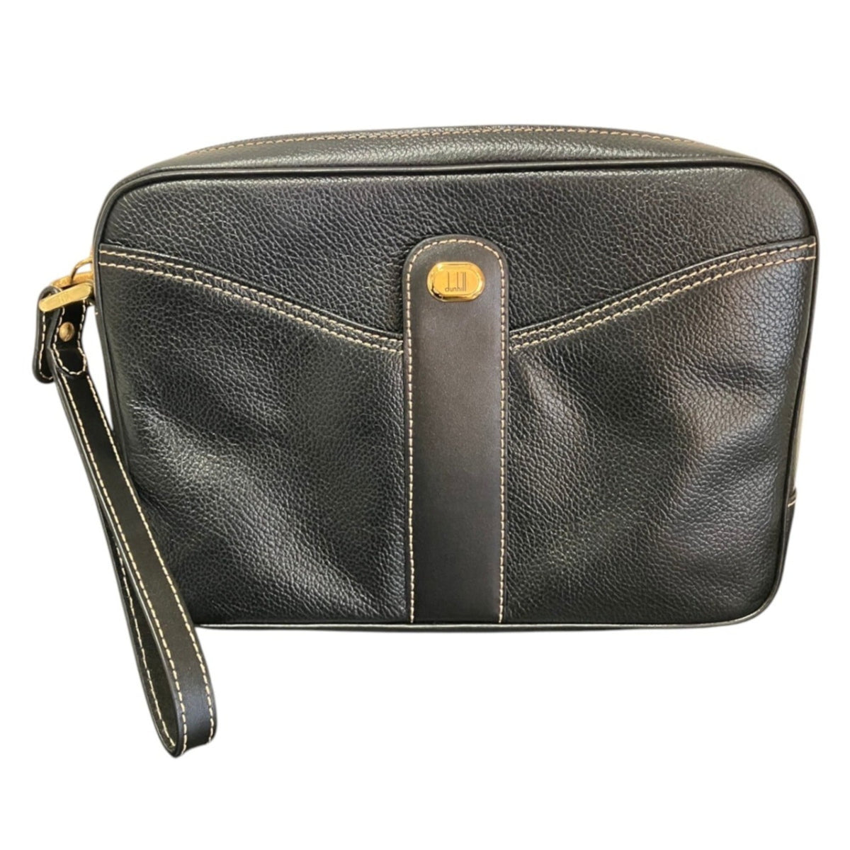 Dunhill Black Leather Clutch Bag (Pre-Owned)