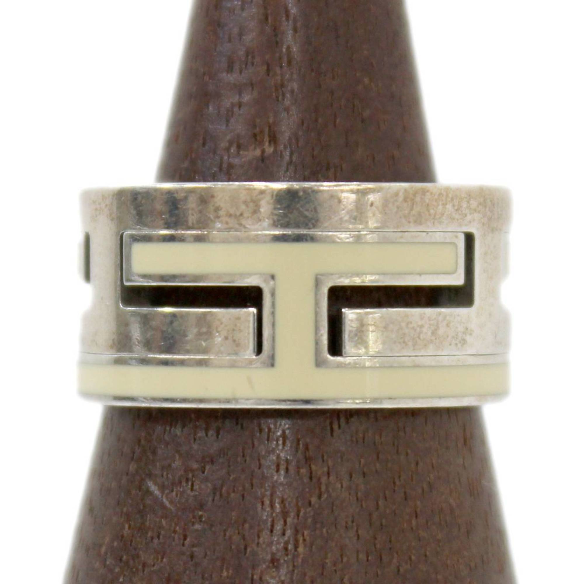 Hermes Move H Silver 925 Band Ring (Pre-Owned)