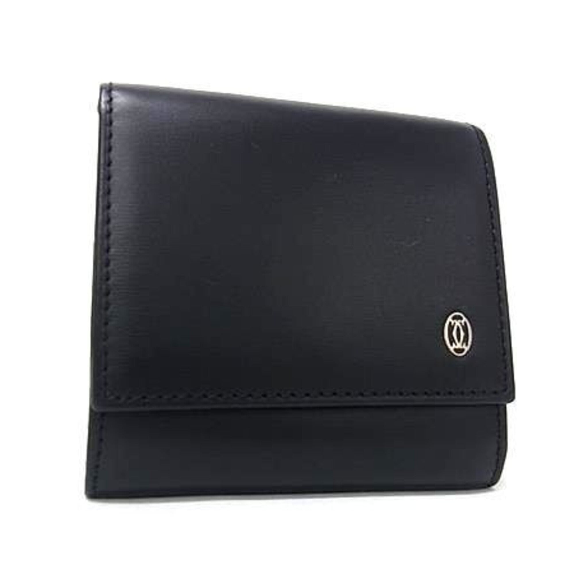 Cartier Black Leather Coin Purse/Coin Case (Pre-Owned)