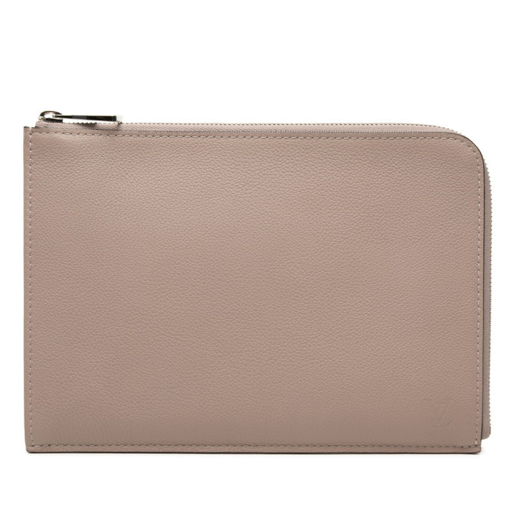 Louis Vuitton Beige Taupe Leather Clutch Bag Pochette (Pre-Owned)
