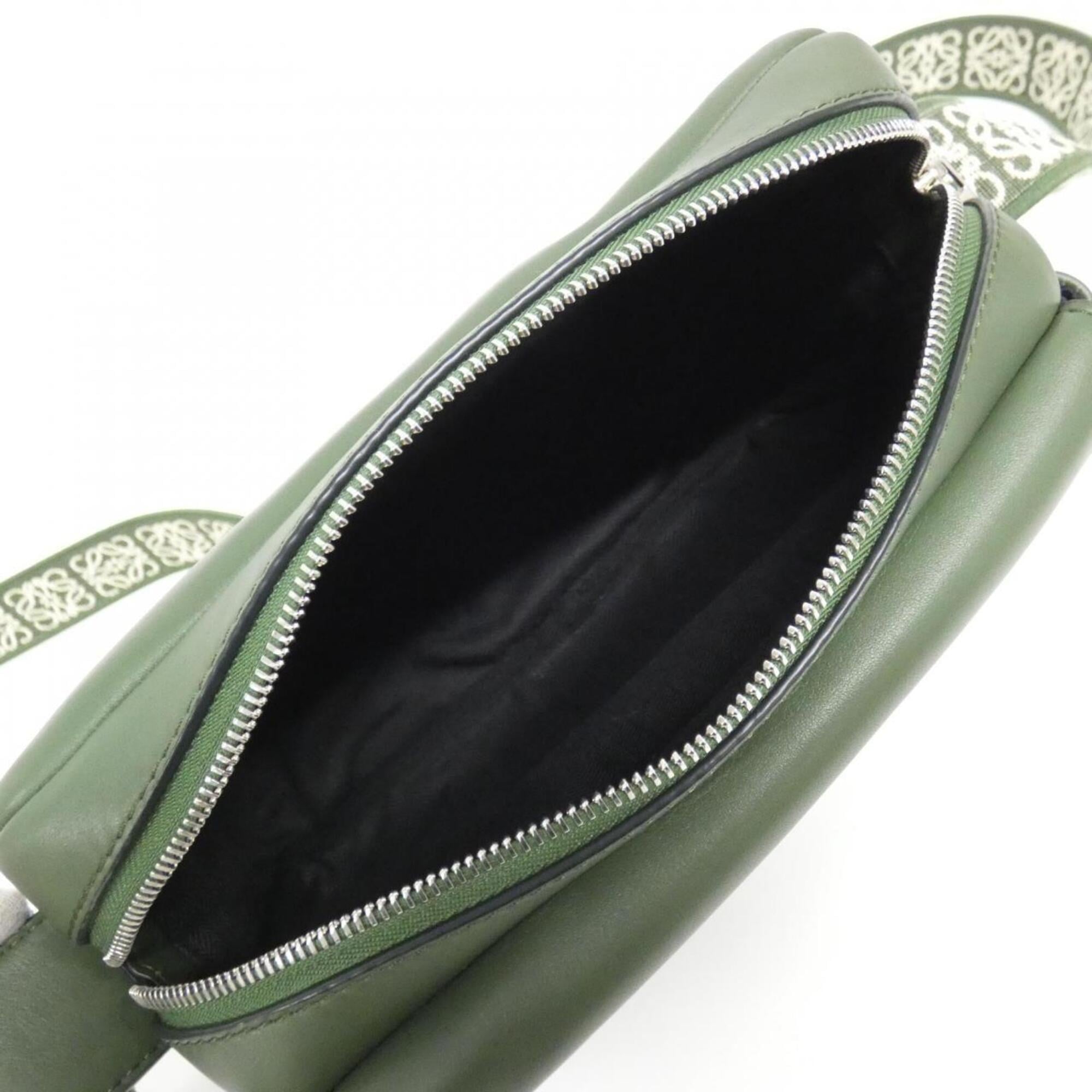 Loewe Green Leather Handbag Messenger Bag Shoulder Bag (Pre-Owned)