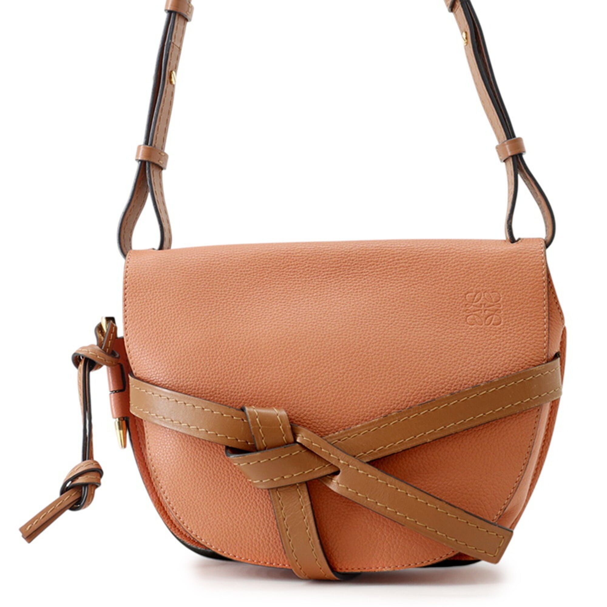 Loewe Brown Pink Leather Shoulder Bag (Pre-Owned)