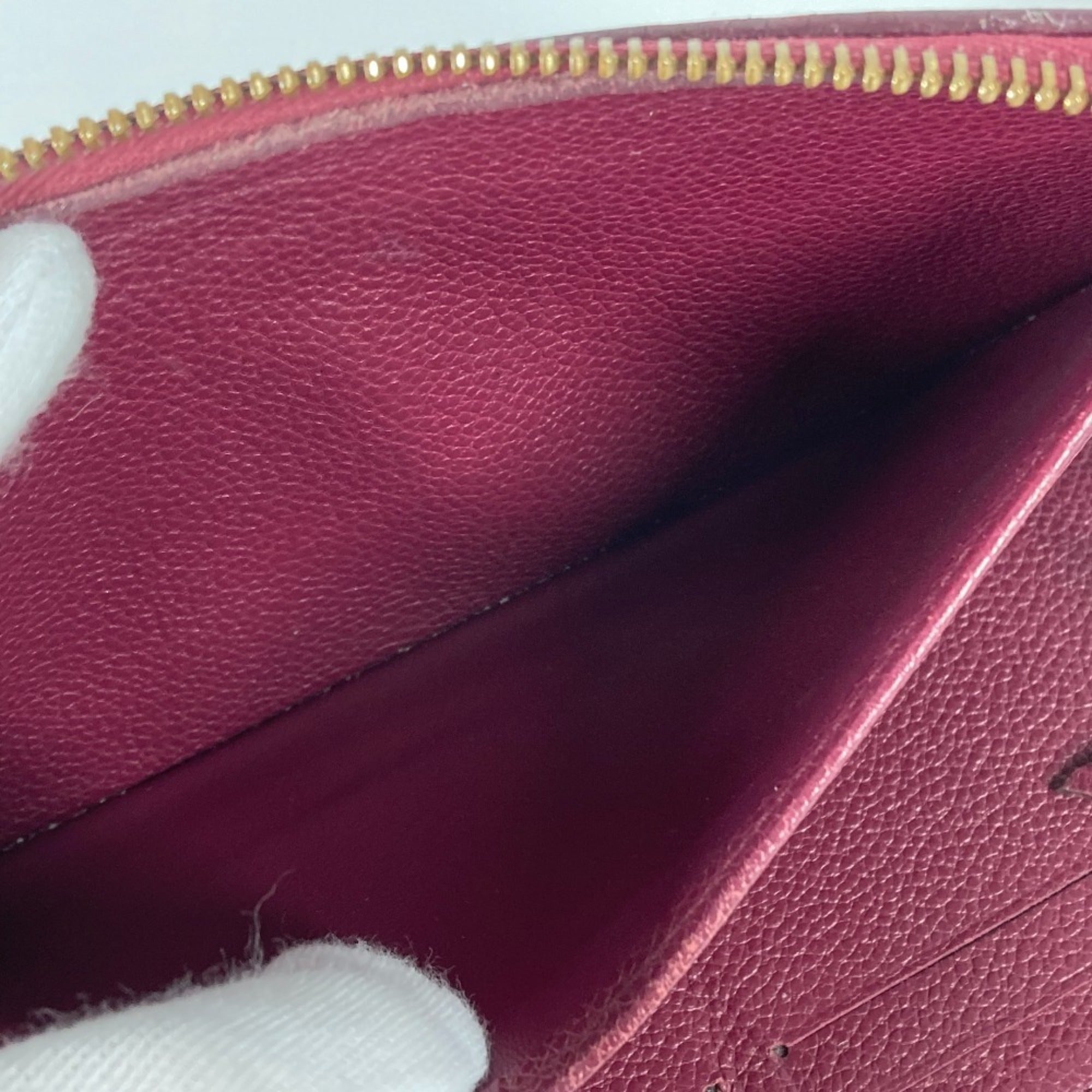 Louis Vuitton Aurore Red Color Monogram Empreinte Leather Long Bill Wallet (Bi-Fold) (Pre-Owned)