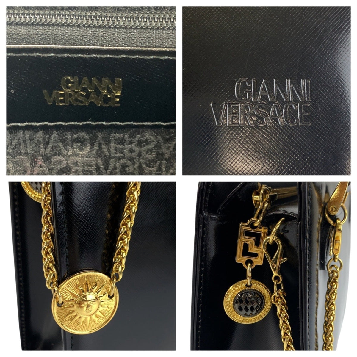 Versace Black Shoulder Bag Tote Bag (Pre-Owned)