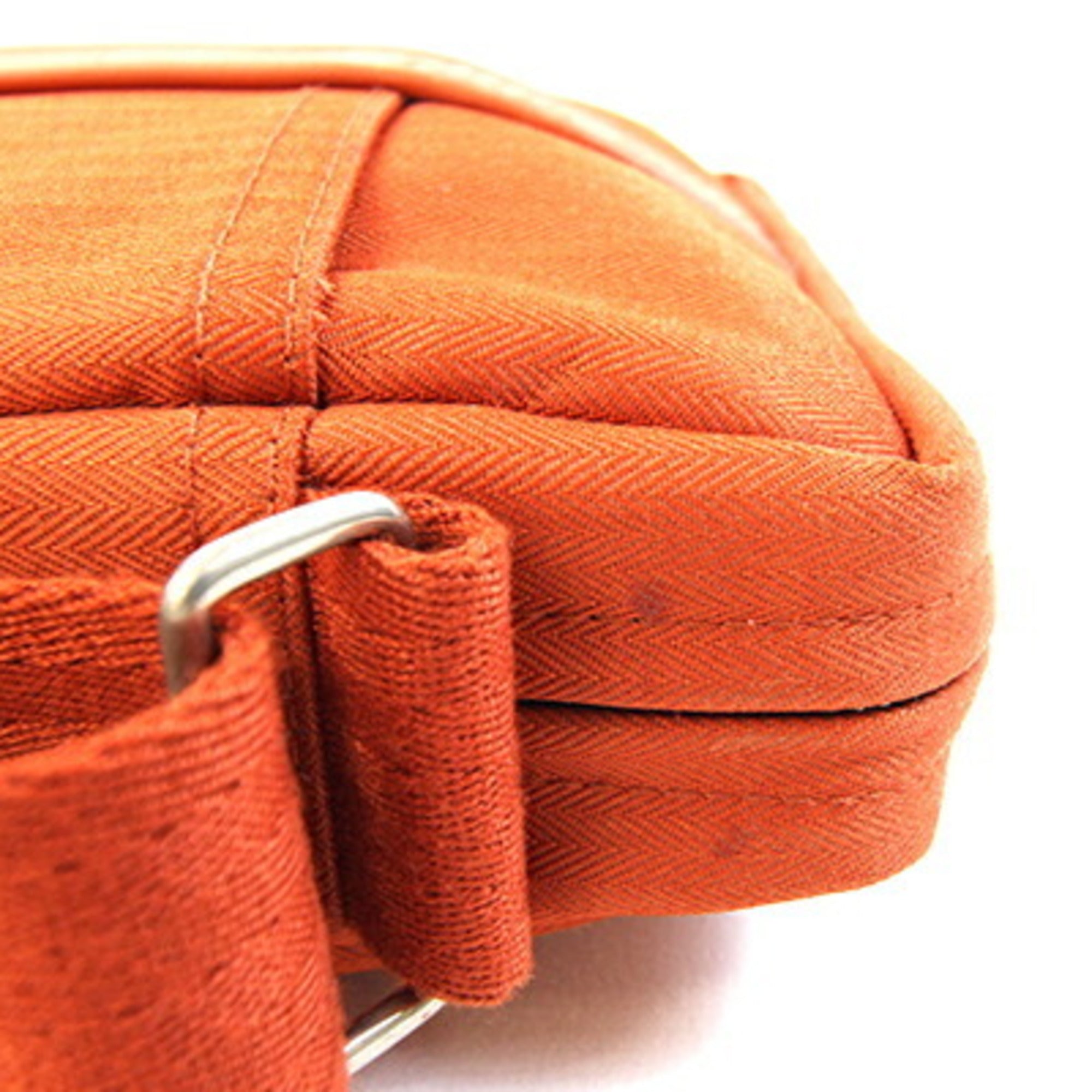 Hermes Acapulco Orange Toile Chevron Leather Shoulder Bag (Pre-Owned)