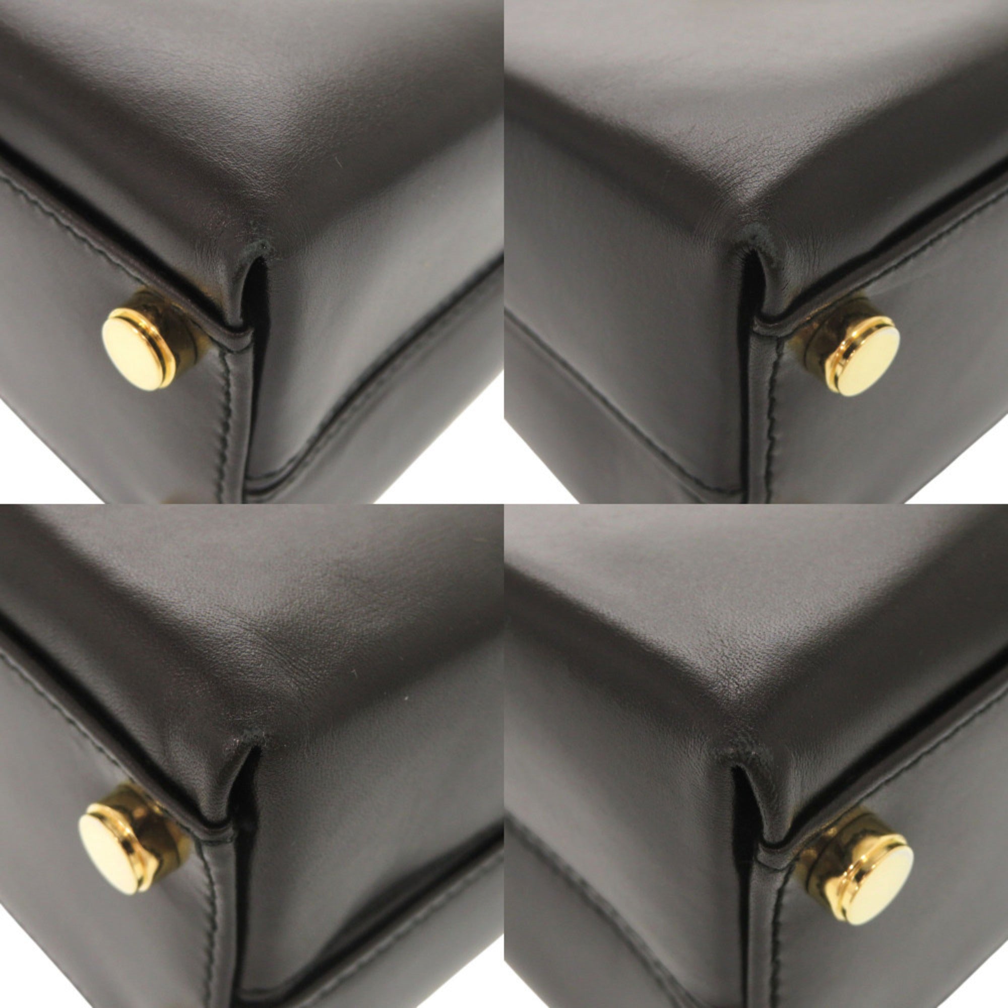 Salvatore Ferragamo Black Leather Handbag Shoulder Bag (Pre-Owned)