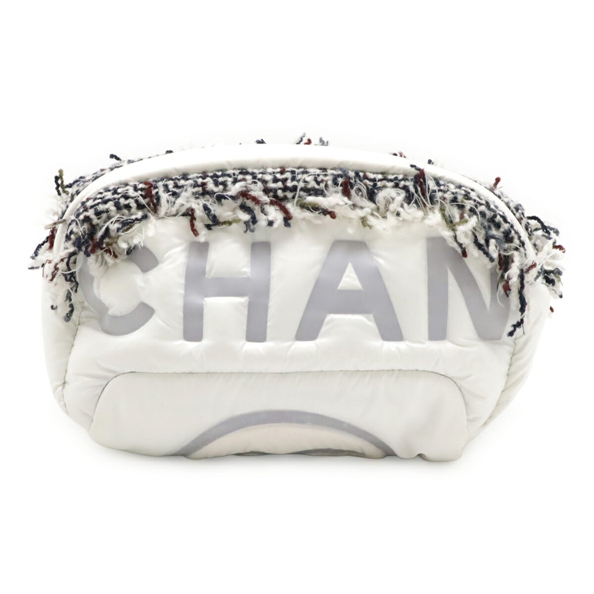 Chanel Gray White Yellow Nylon Pouch Sling Bag (Pre-Owned)