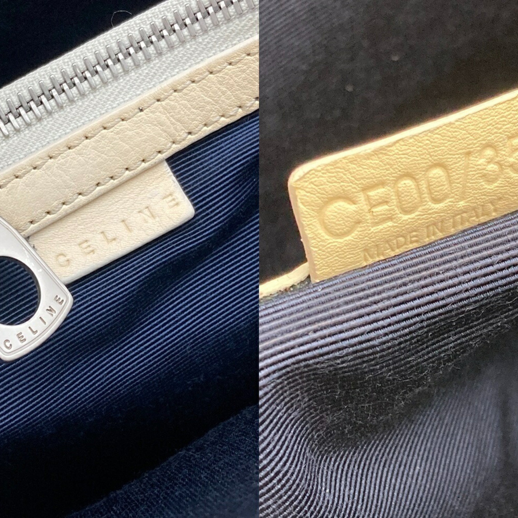 Celine Boogie Off-White Leather Handbag (Pre-Owned)