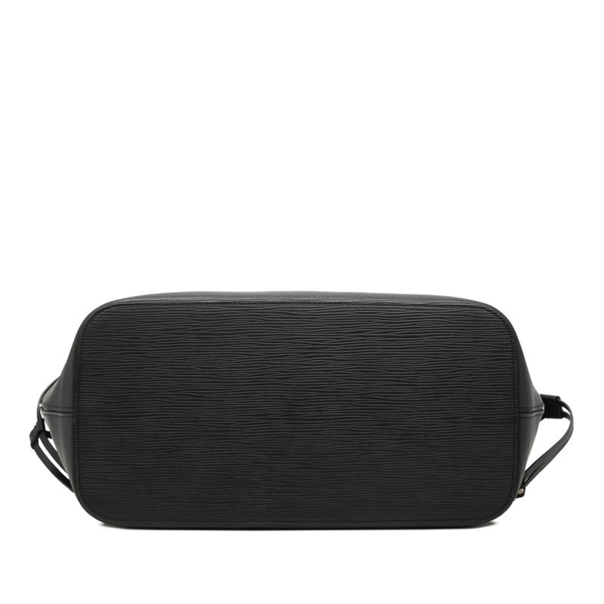 Louis Vuitton Noir Leather Handbag Pouch Tote Bag (Pre-Owned)