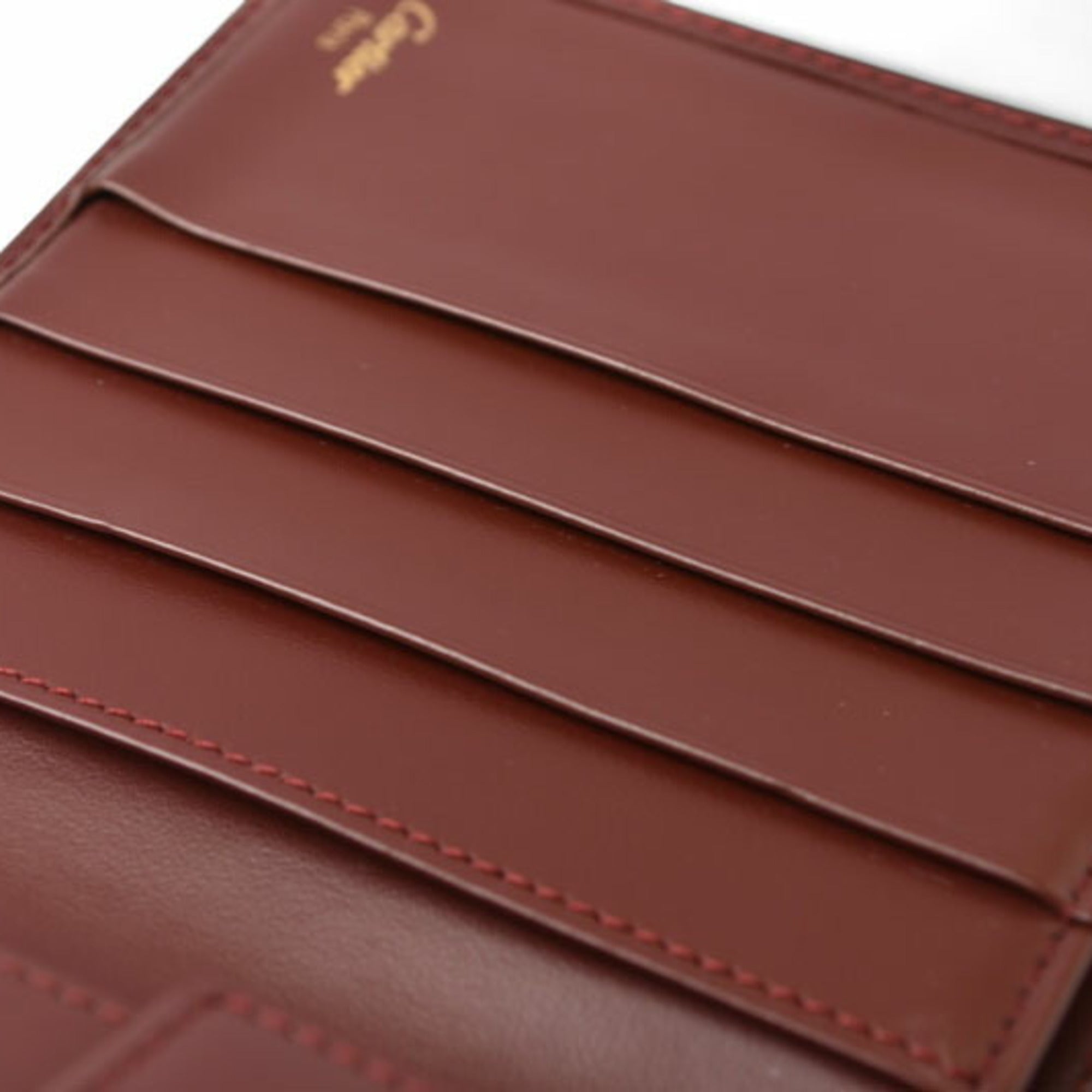 Cartier Bordeaux Leather Wallet (Bi-Fold) (Pre-Owned)