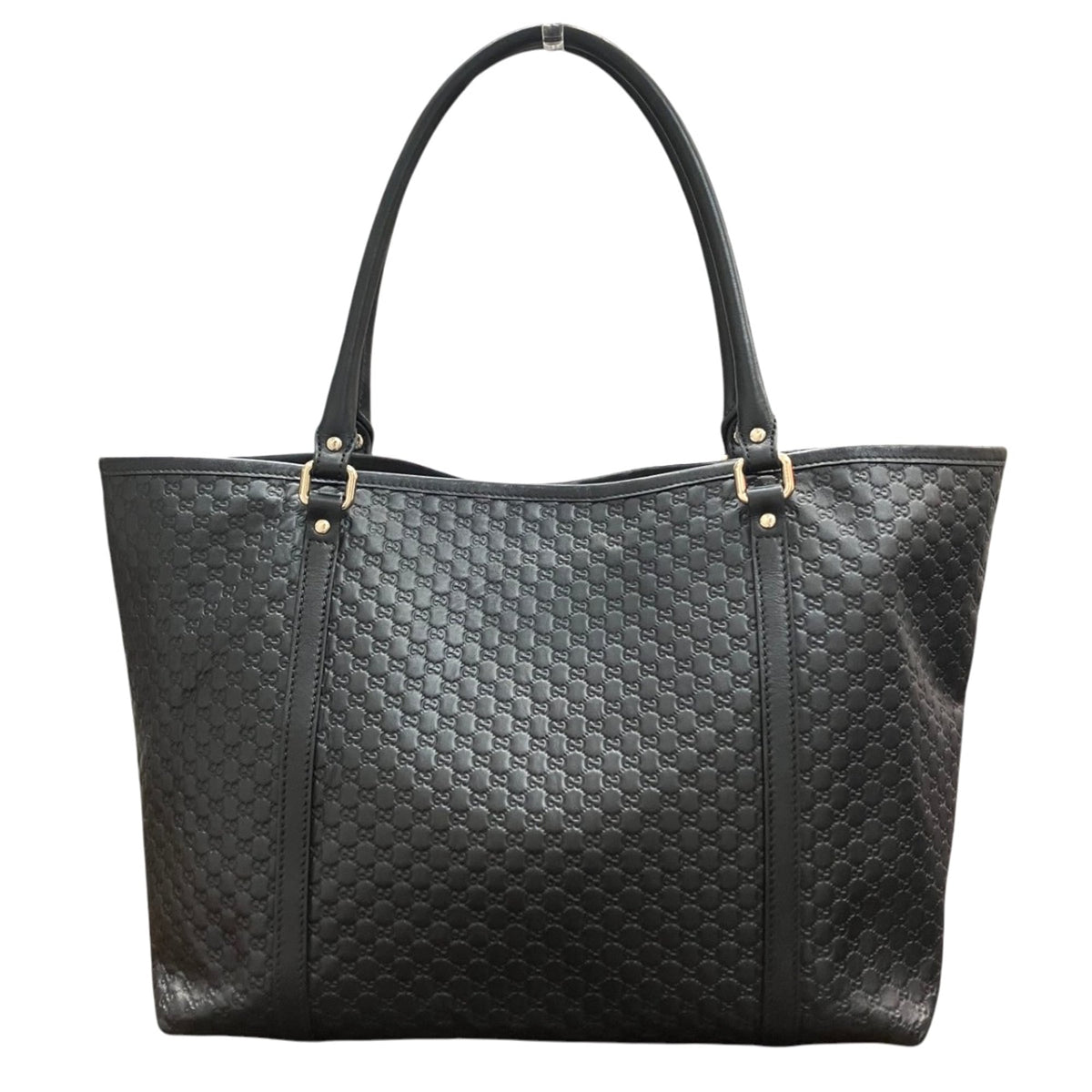 Gucci Black Red Color Leather Tote Bag (Pre-Owned)