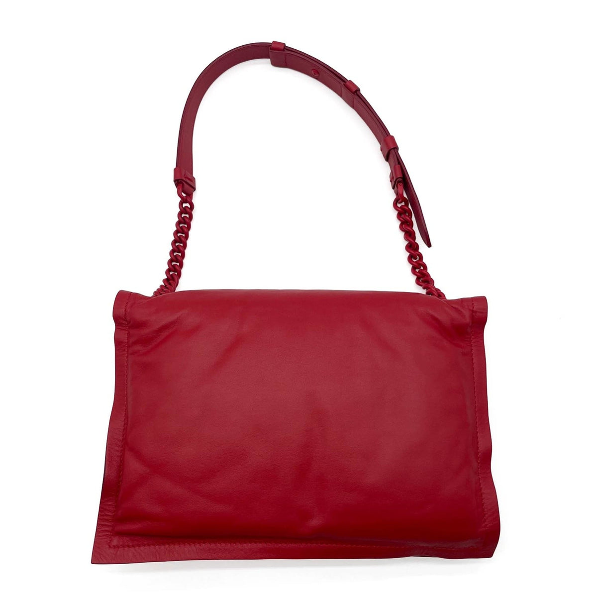 Salvatore Ferragamo Red Color Leather Plastic Metal Shoulder Bag (Pre-Owned)