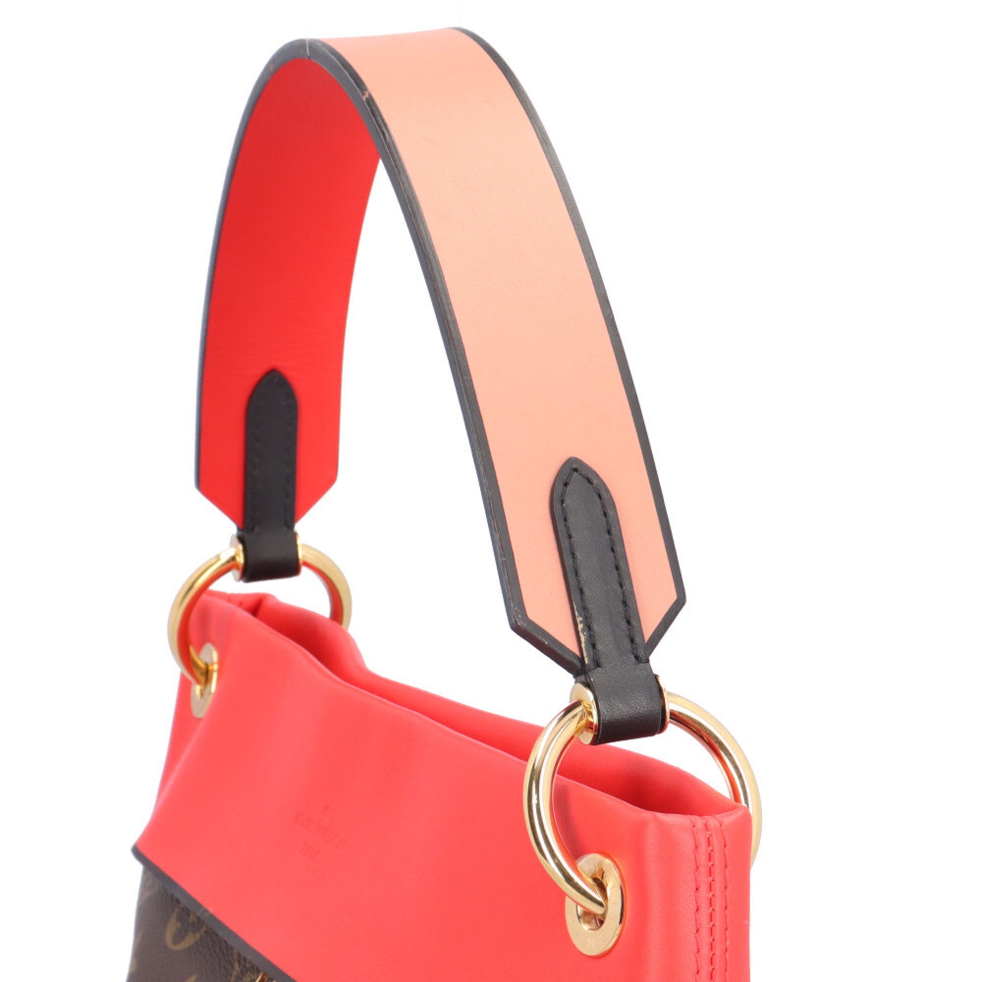 Louis Vuitton Brown Red Color Monogram Canvas Shoulder Bag (Pre-Owned)
