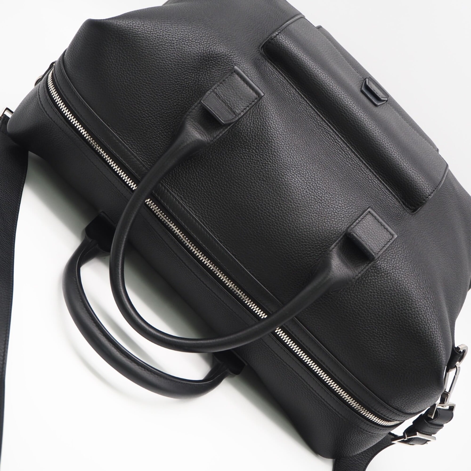 Dior Homme Black Navy Leather Boston Bag (Pre-Owned)