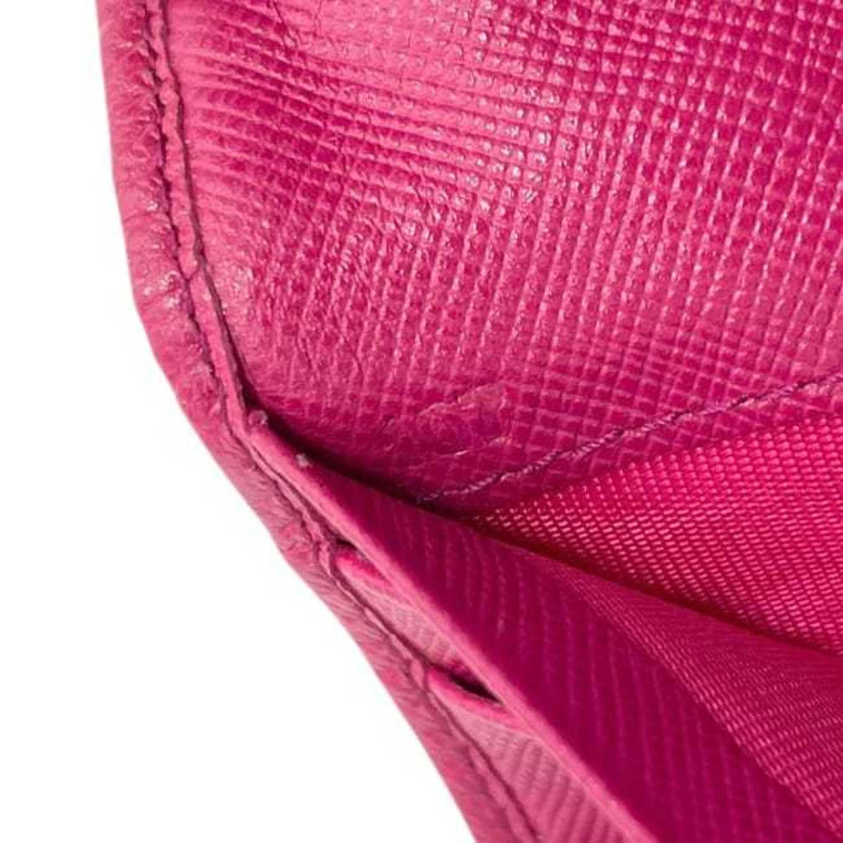 Prada Fuxia Pink Nylon Leather Long Wallet (Bi-Fold) (Pre-Owned)