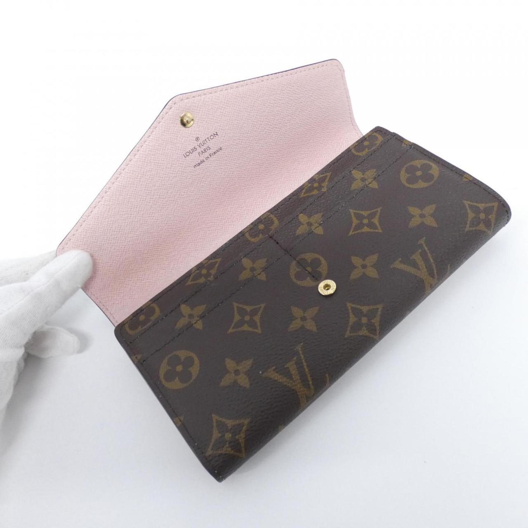 Louis Vuitton Brown Rose Ballerine Coated Canvas Long Wallet (Tri-Fold) (Pre-Owned)