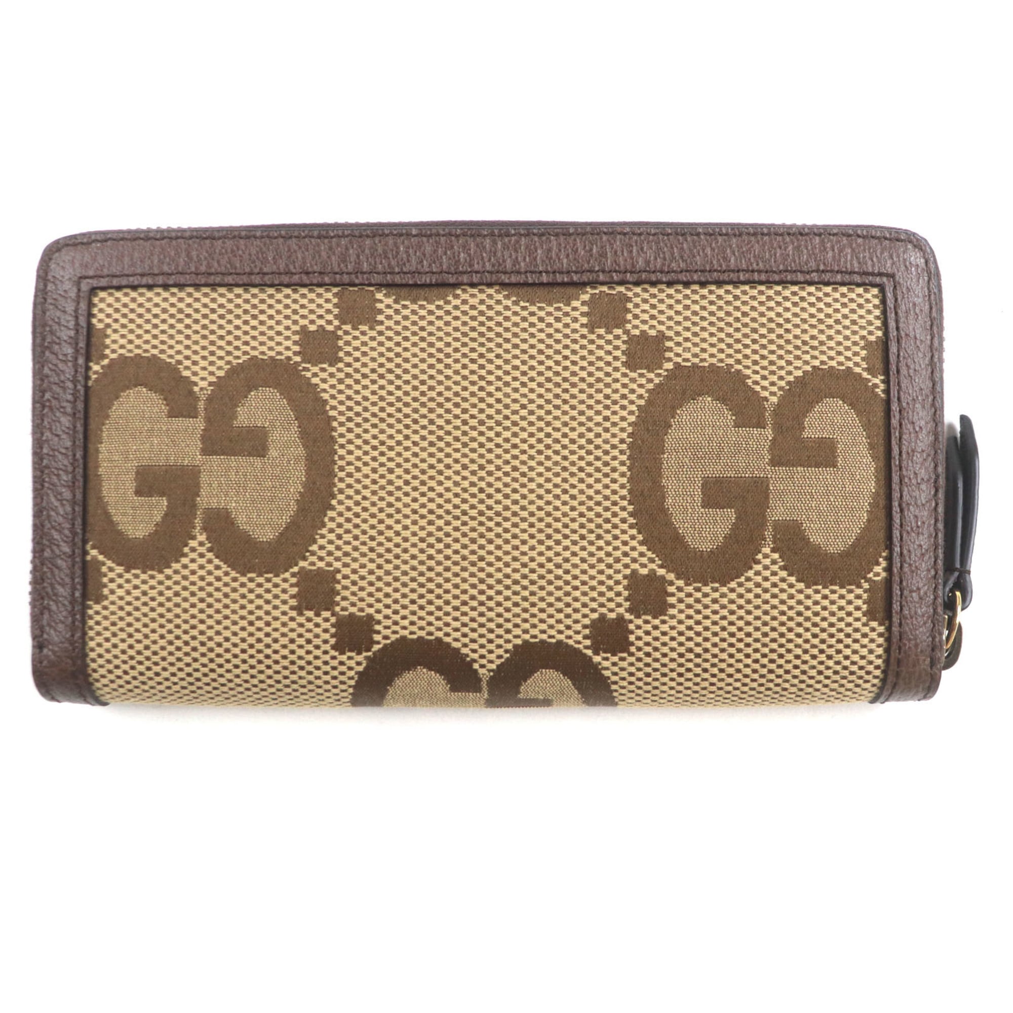 Gucci Bamboo Beige Brown Bamboo Gg Canvas Long Wallet (Bi-Fold) (Pre-Owned)